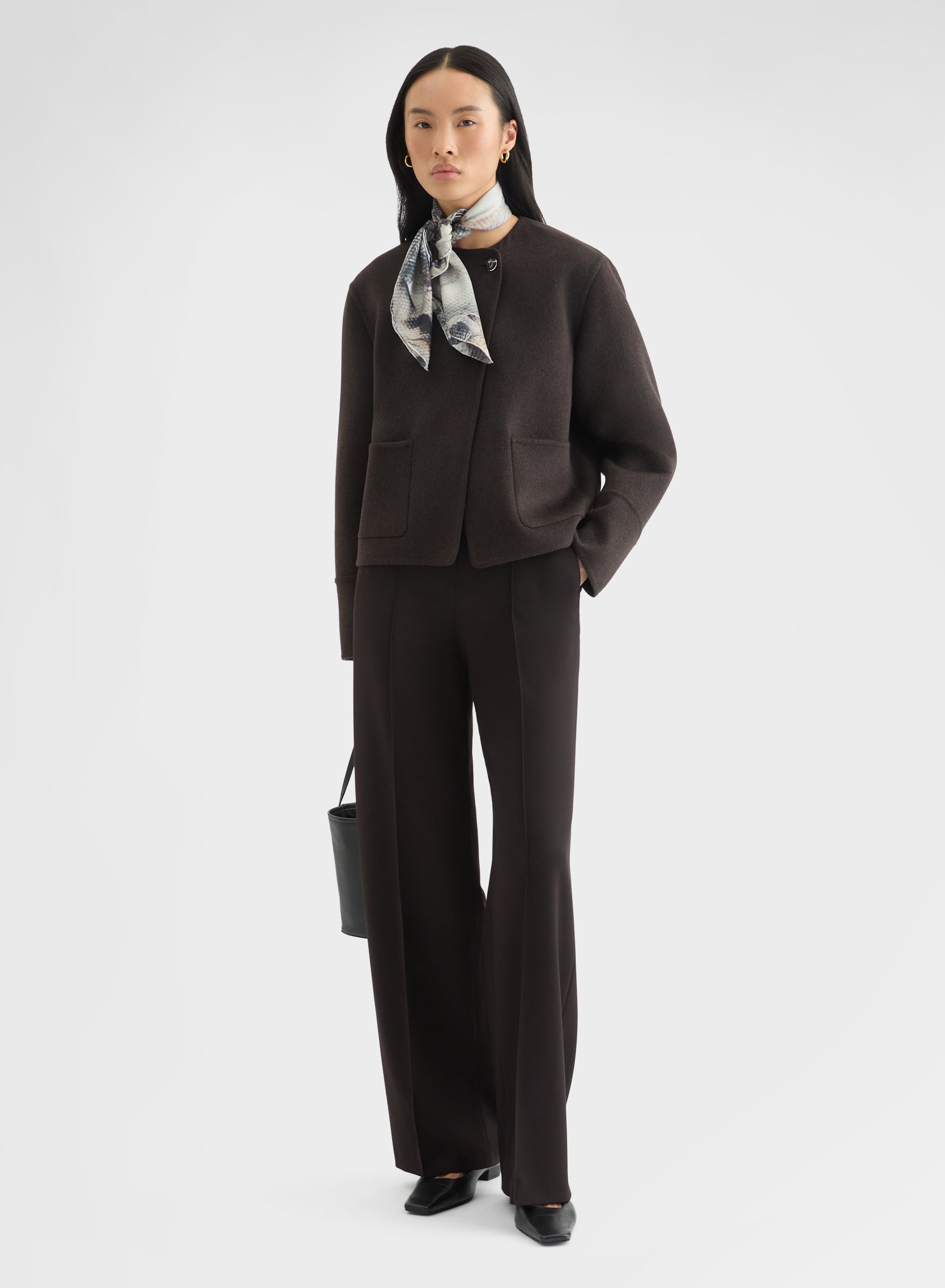 CASHMERE DOUBLE FACE CROPPED JACKET