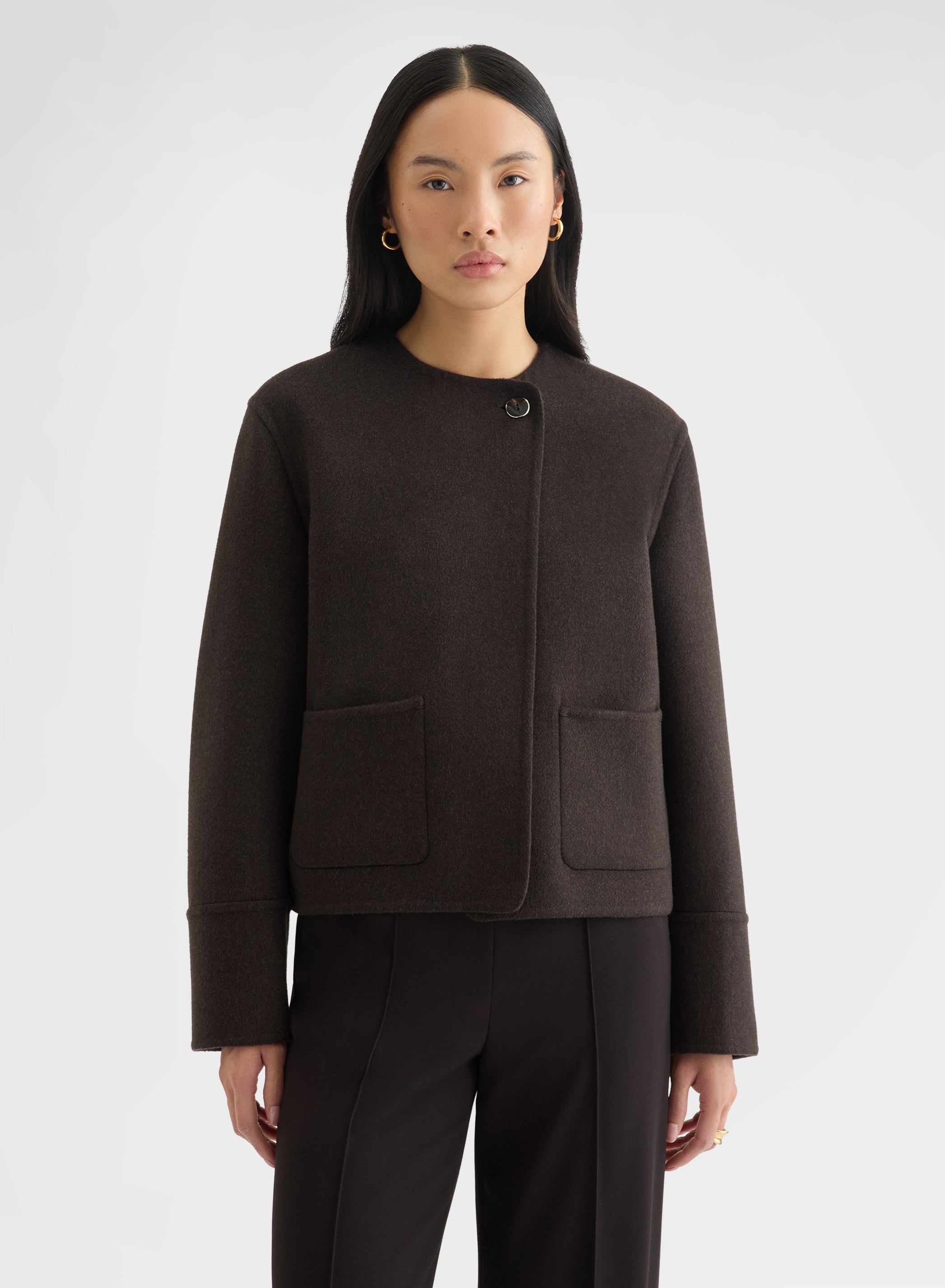 CASHMERE DOUBLE FACE CROPPED JACKET