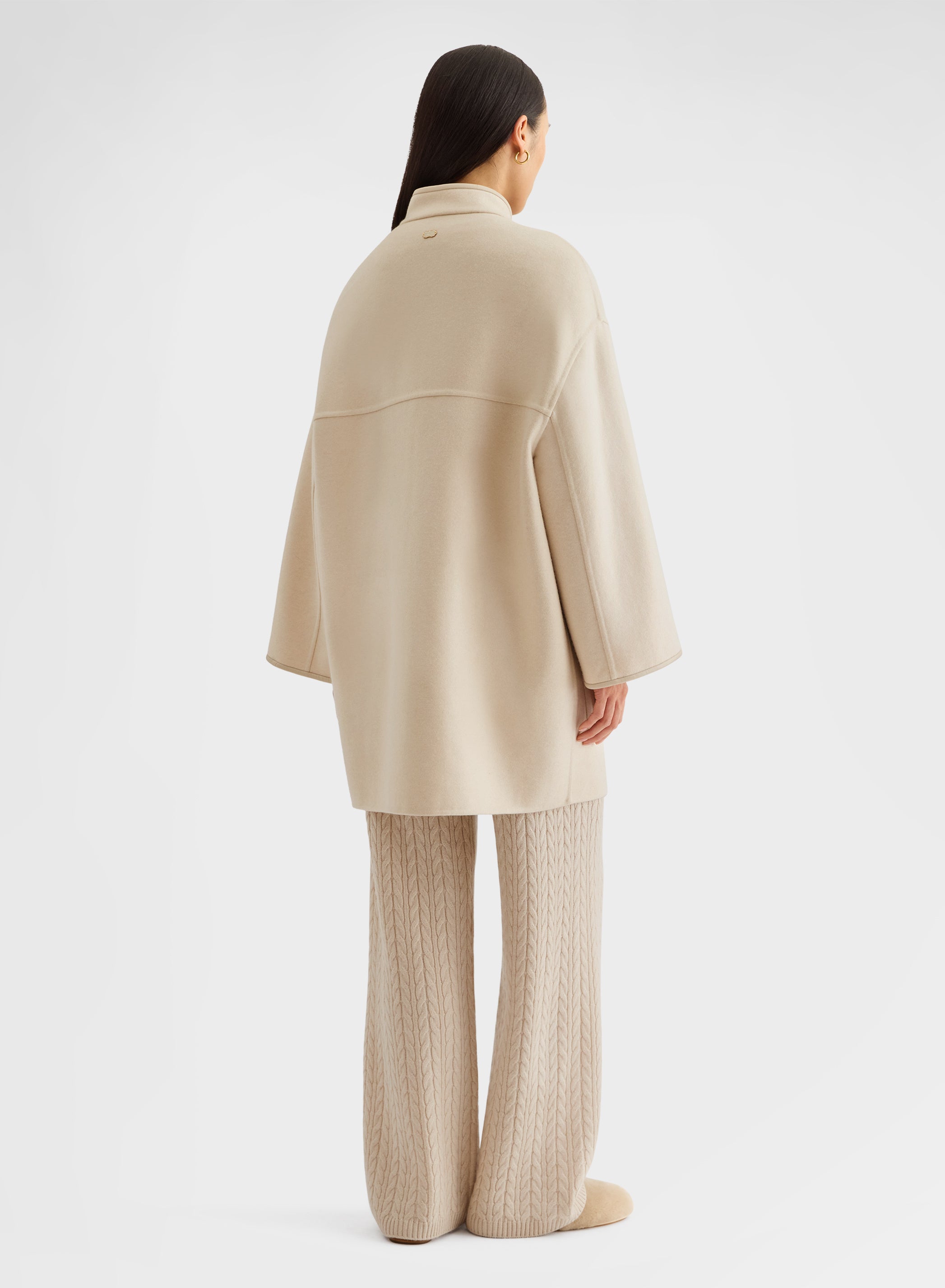 B-JERSEY DOUBLE FACE HIGH NECK COAT