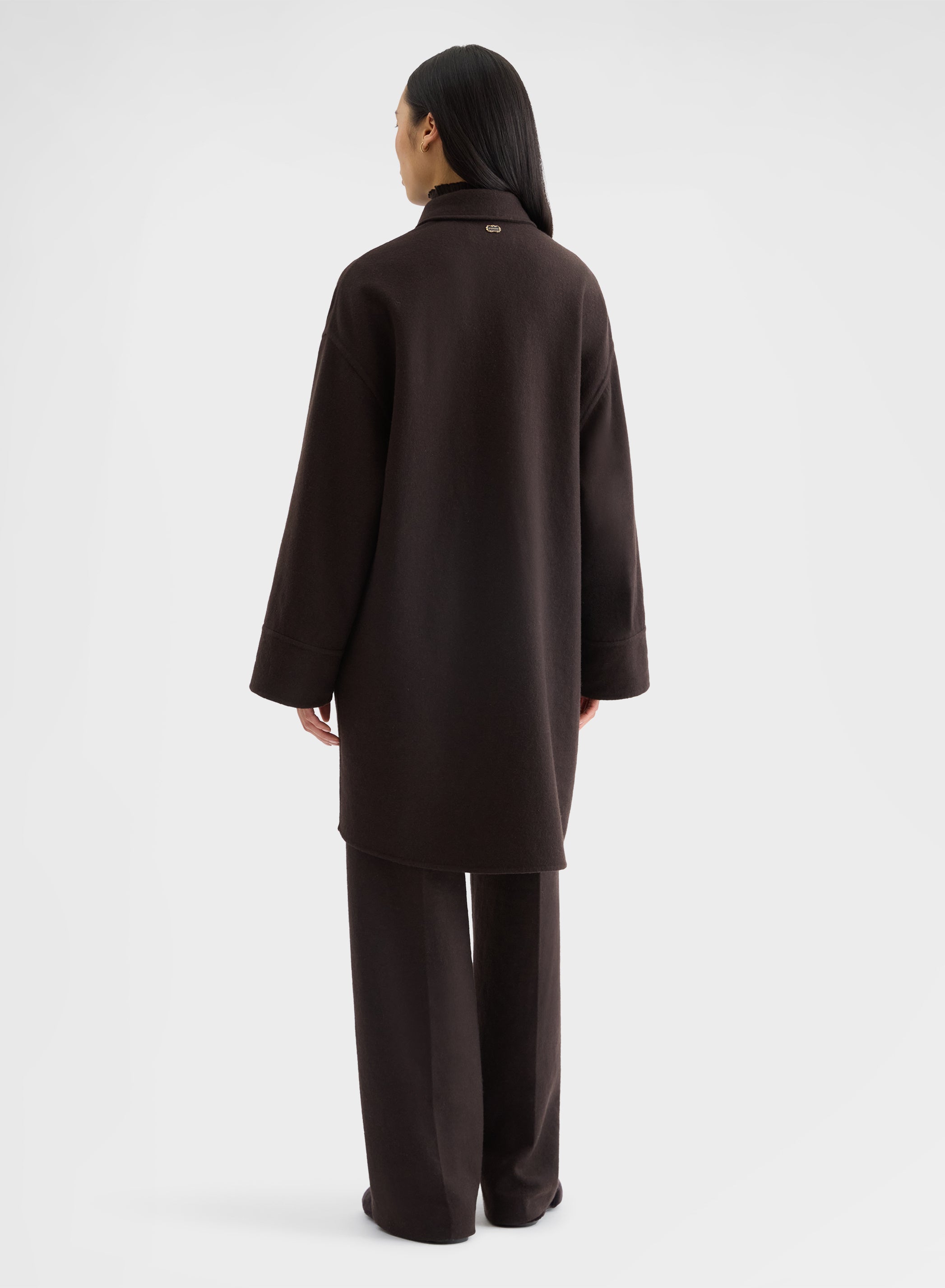 OVERSHIRT B-JERSEY DOUBLE FACE CHOCOLATE