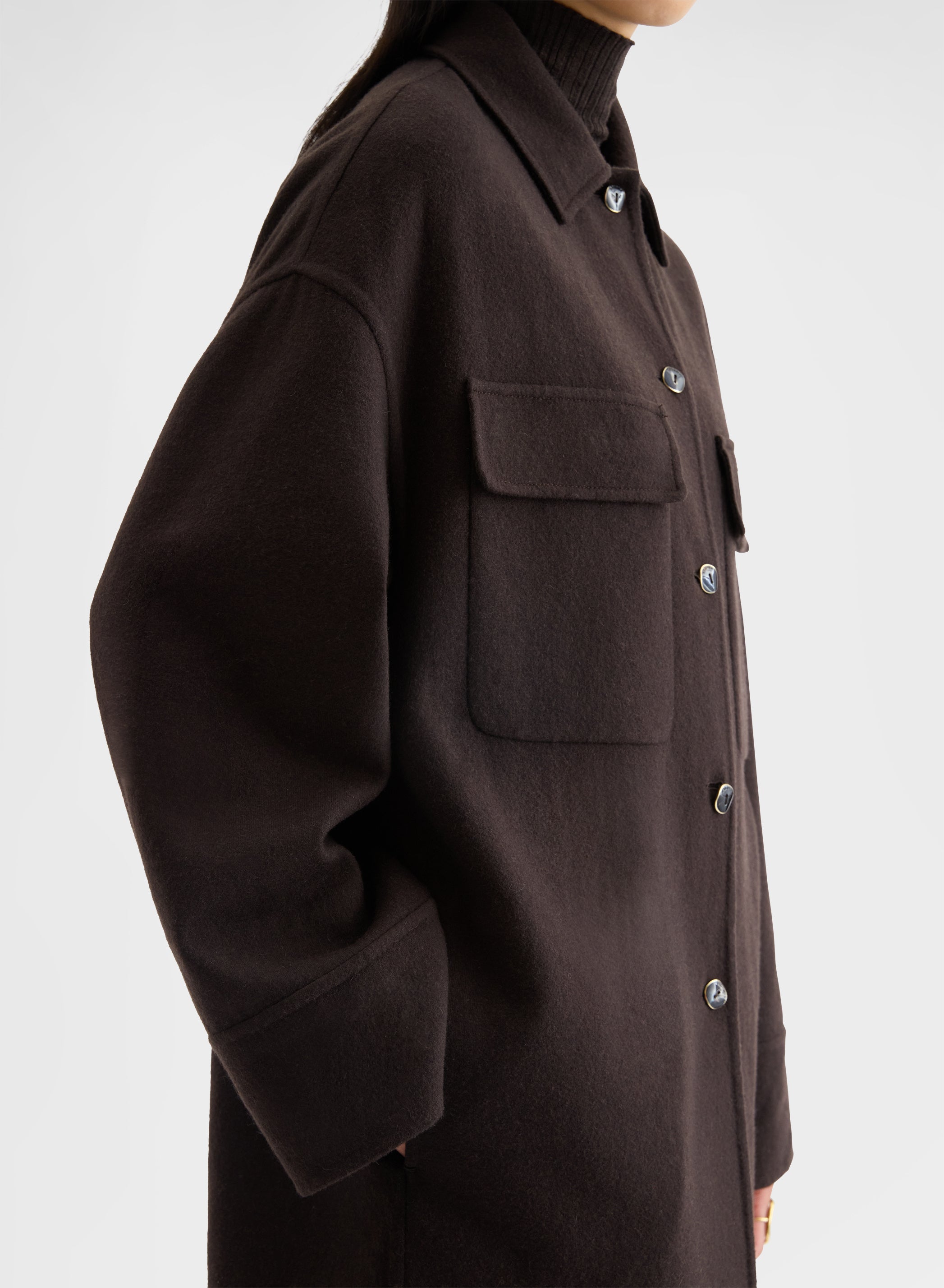 OVERSHIRT B-JERSEY DOUBLE FACE CHOCOLATE
