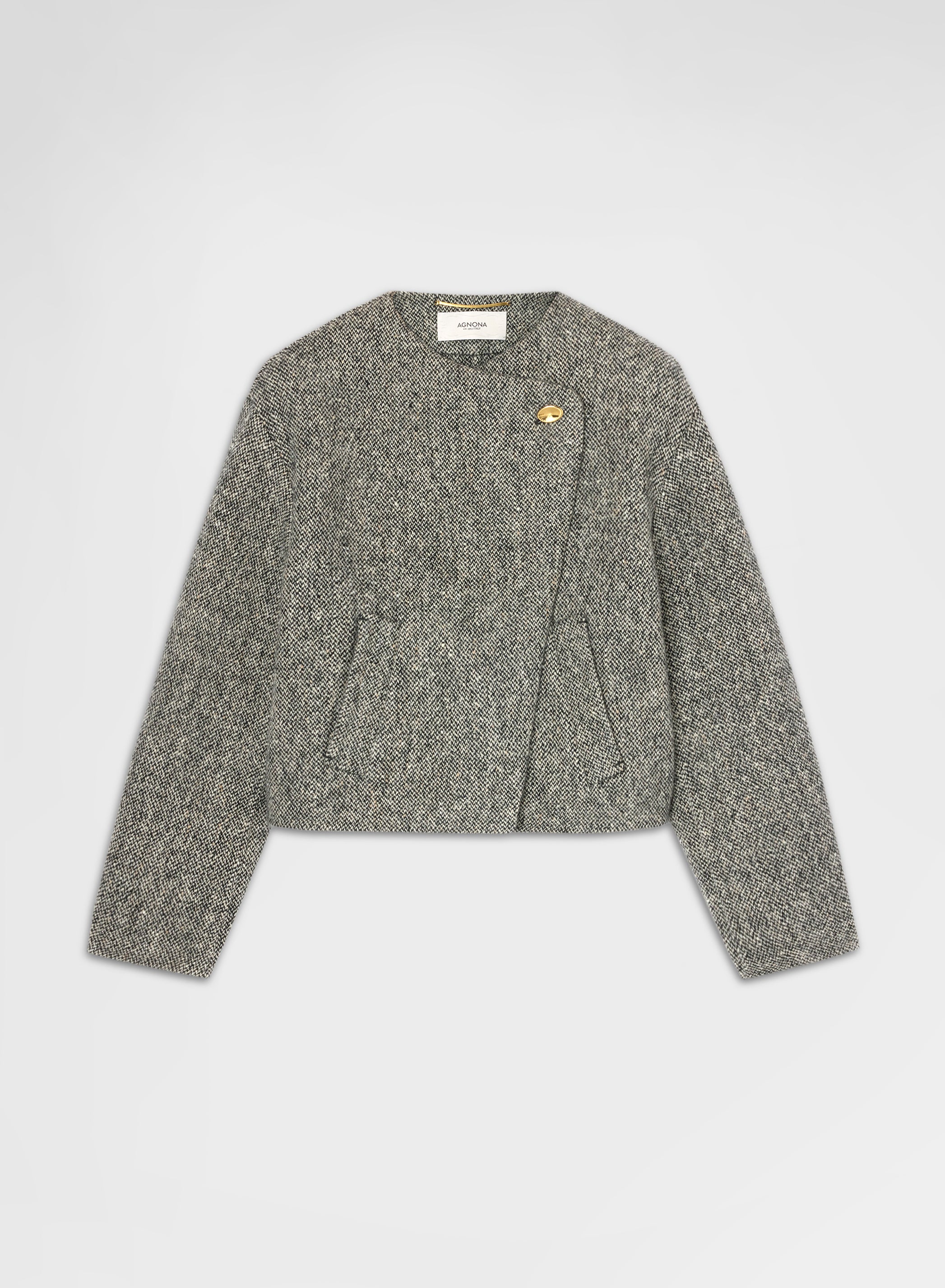 CASHMERE BLEND TWEED DOUBLE FACE CABAN CANVAS