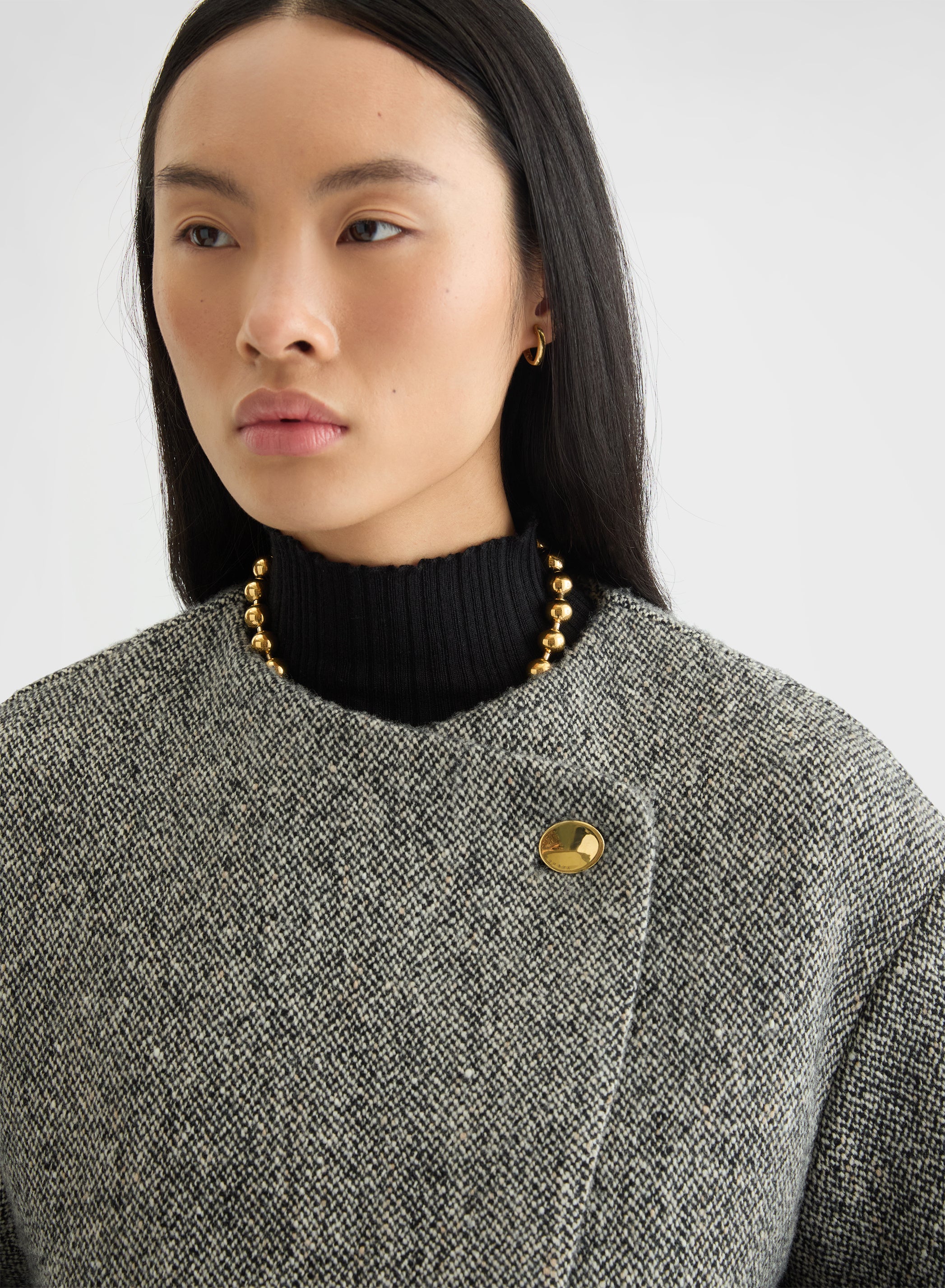 CASHMERE BLEND TWEED DOUBLE FACE CABAN CANVAS