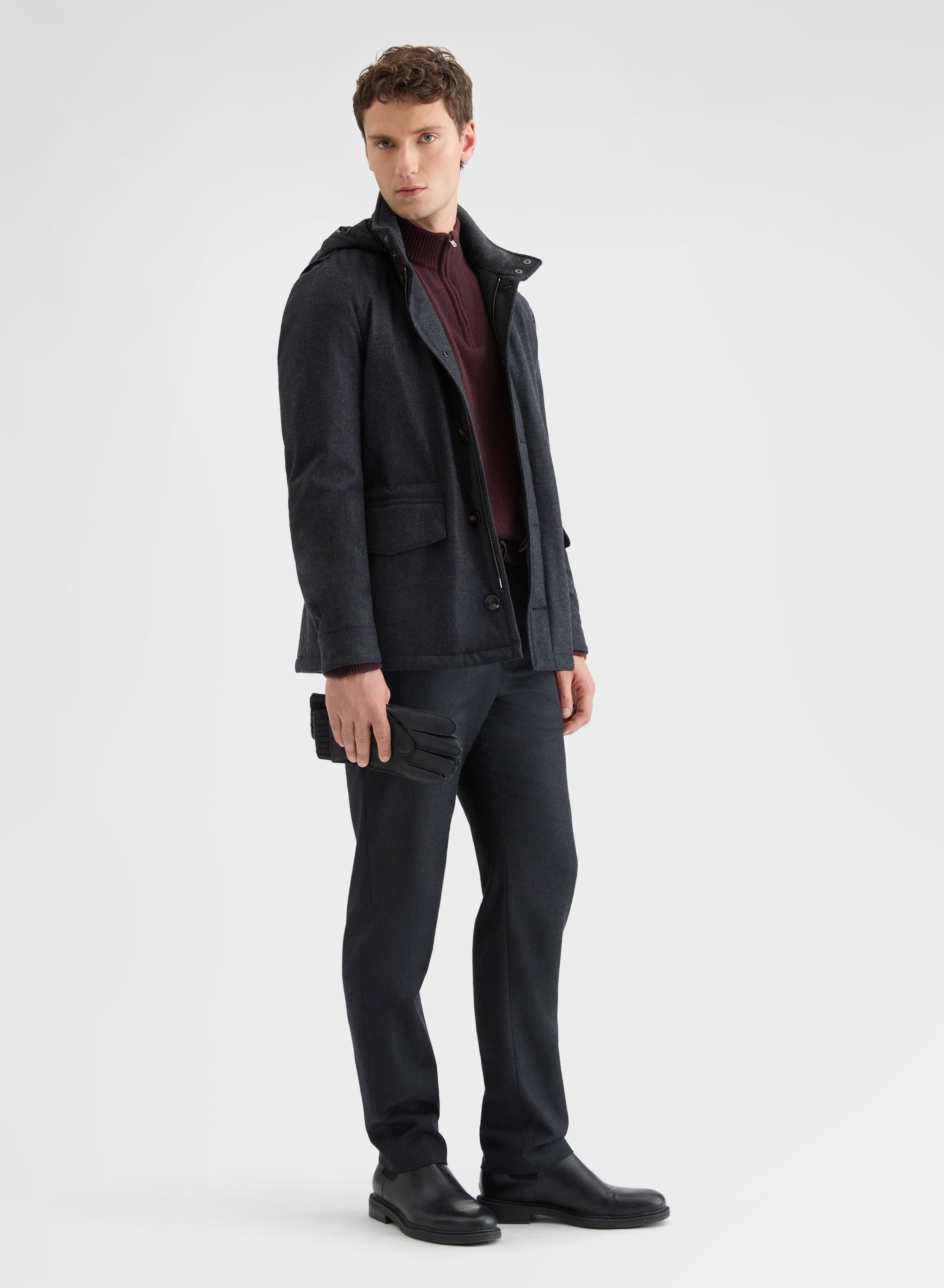 RAINWEAVER CASHMERE FIELD JACKET CHARCOAL