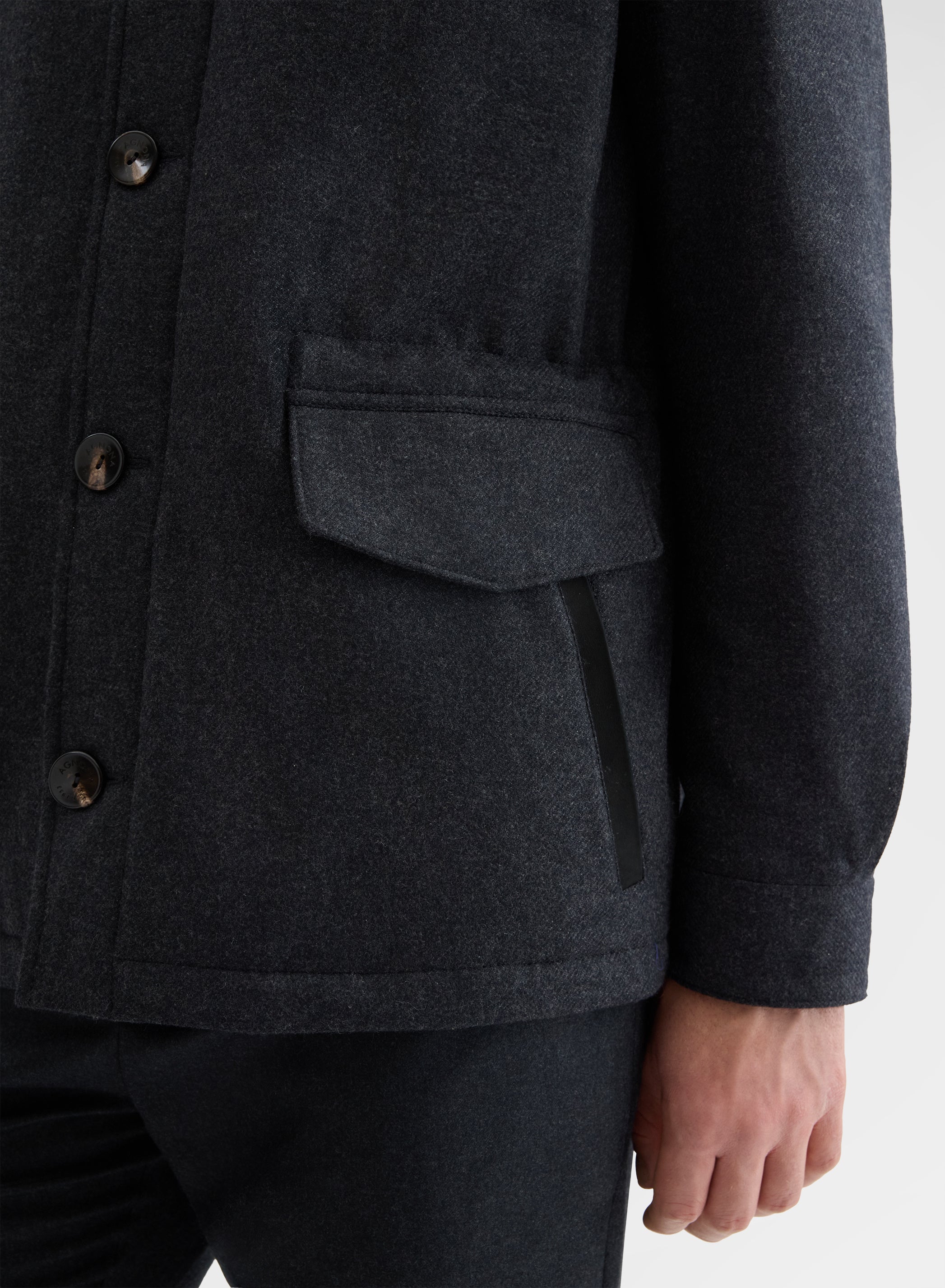 RAINWEAVER CASHMERE FIELD JACKET CHARCOAL