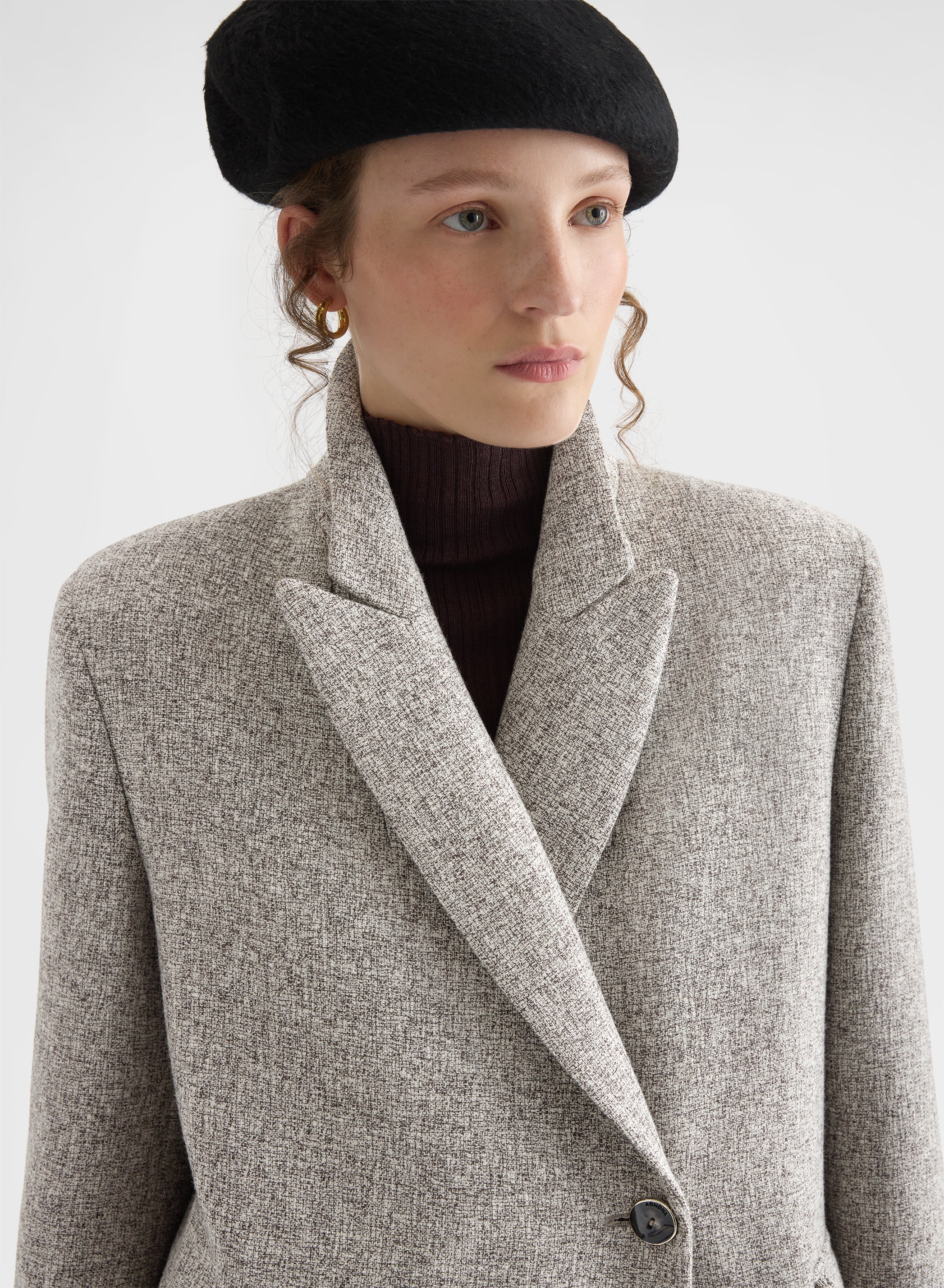 HEAVY MOULINE WOOL LONG COAT