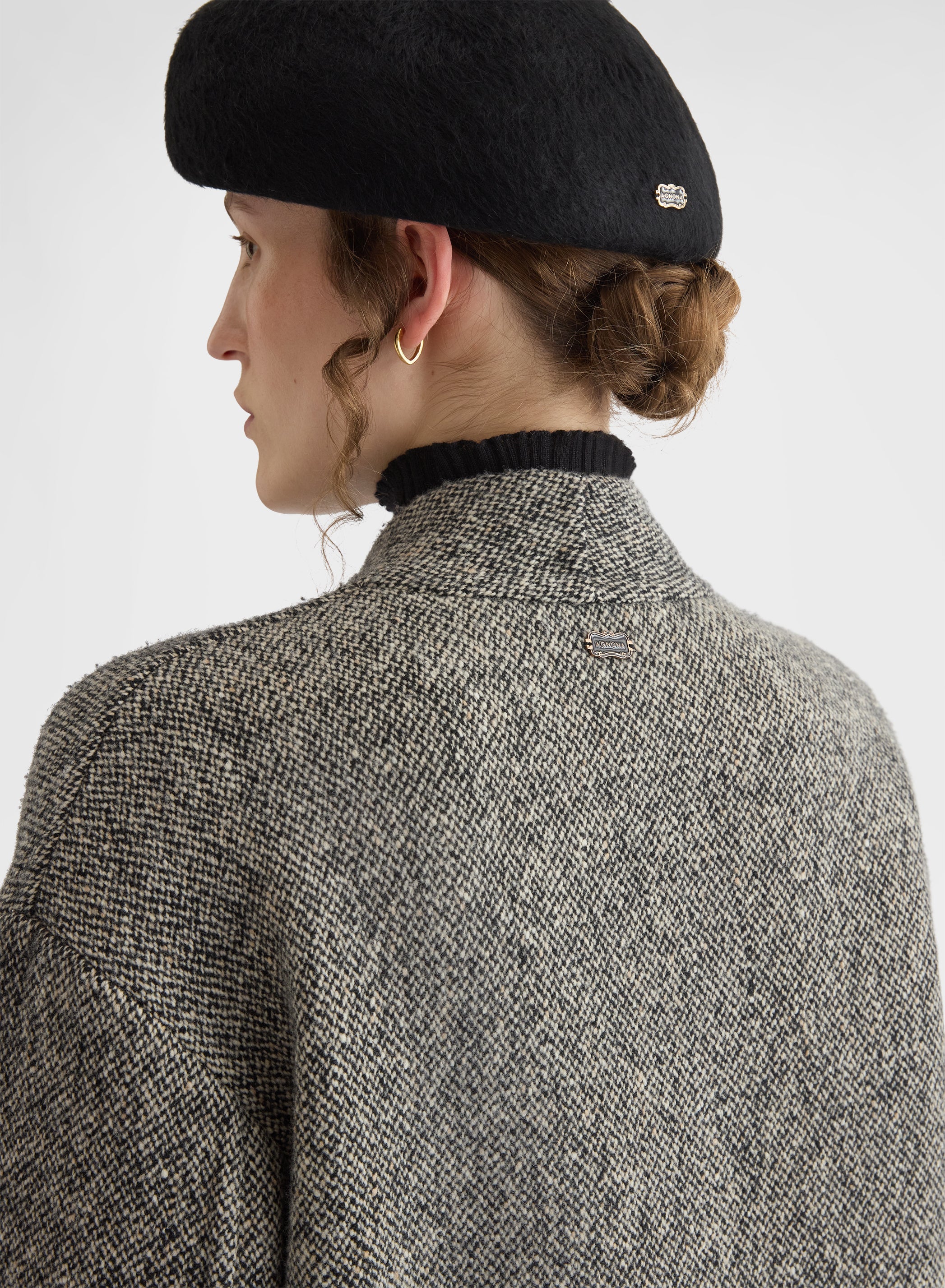 CASHMERE BLEND TWEED DOUBLE FACE COAT CANVAS