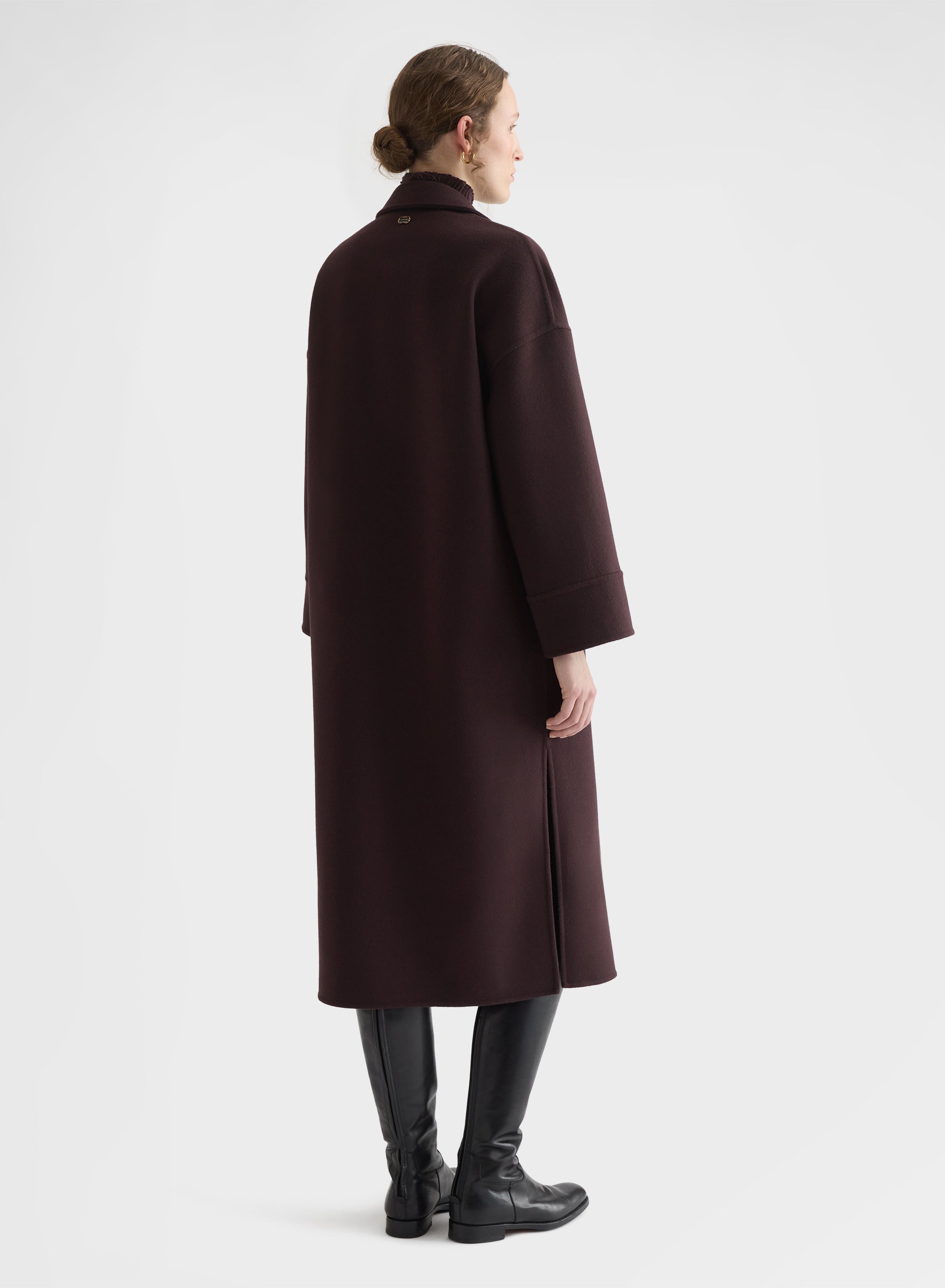 MATT CASHMERE DOUBLE FACE DOUBLE BREASTED COAT BURGUNDY