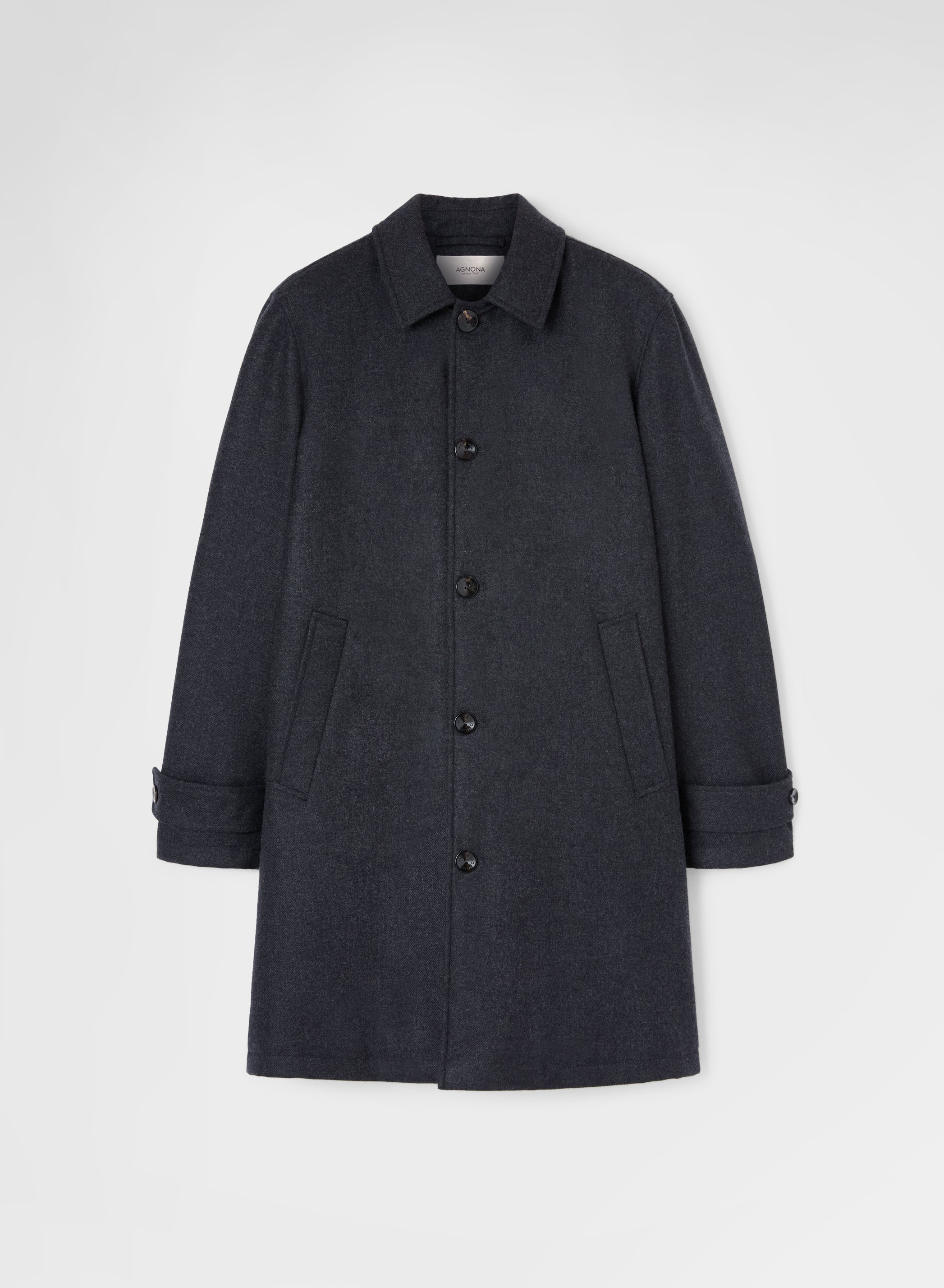 RAINWEAVER CASHMERE CAR COAT CHARCOAL