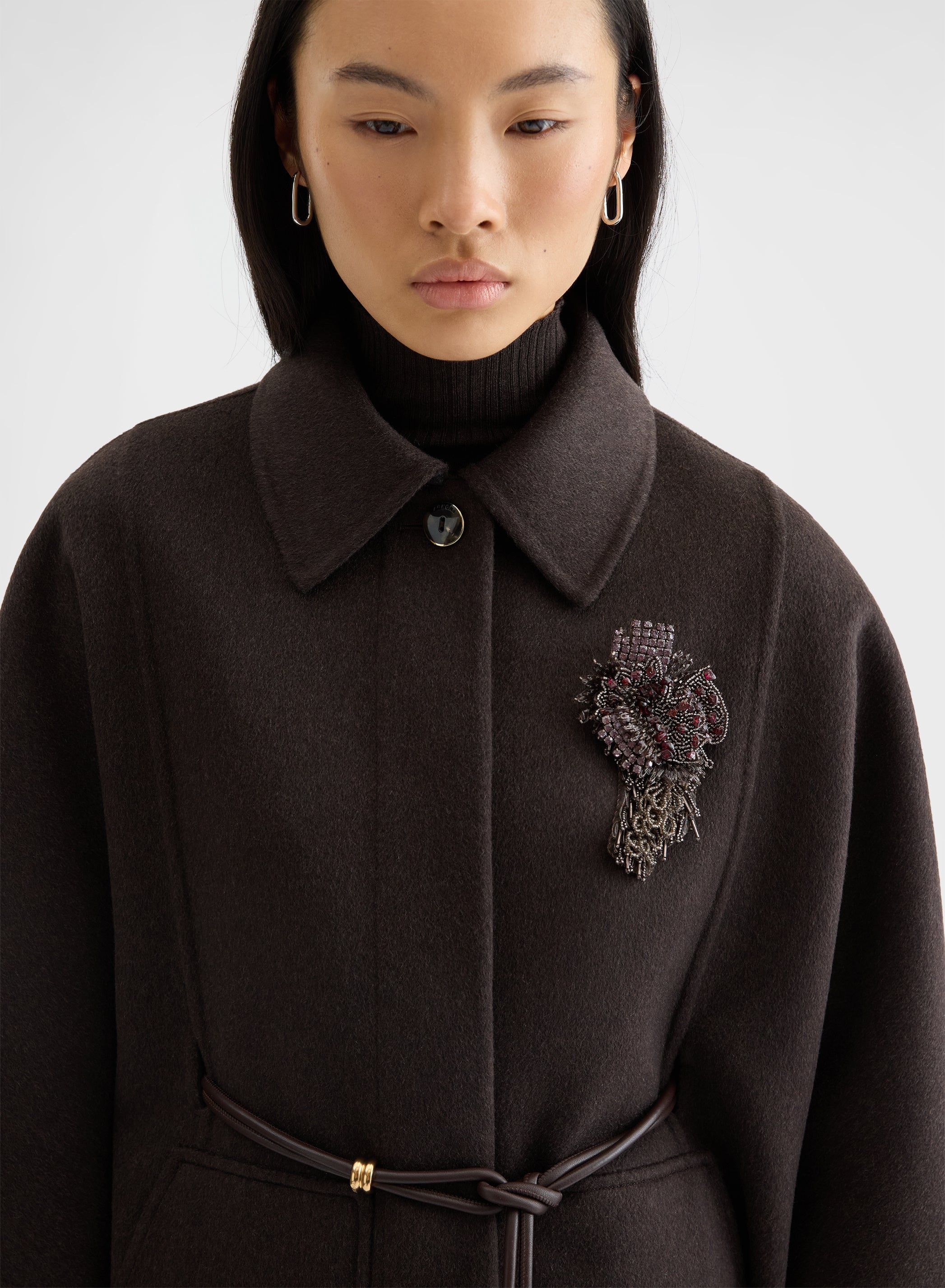 CASHMERE DOUBLE FACE BELTED CAPE