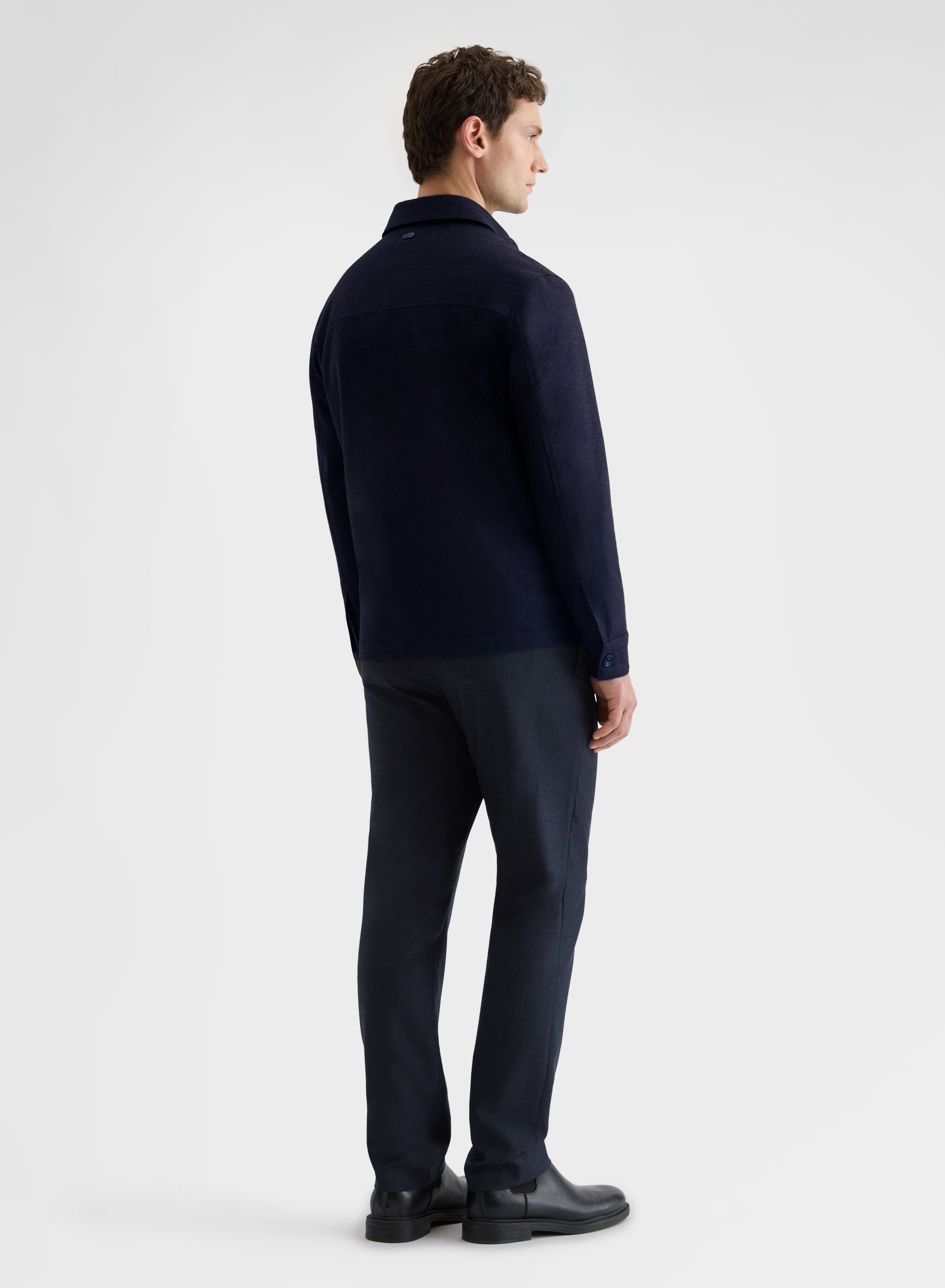 LIGHT CASHMERE MELANGE RAINWEAVER PADDED OVERSHIRT NIGHT