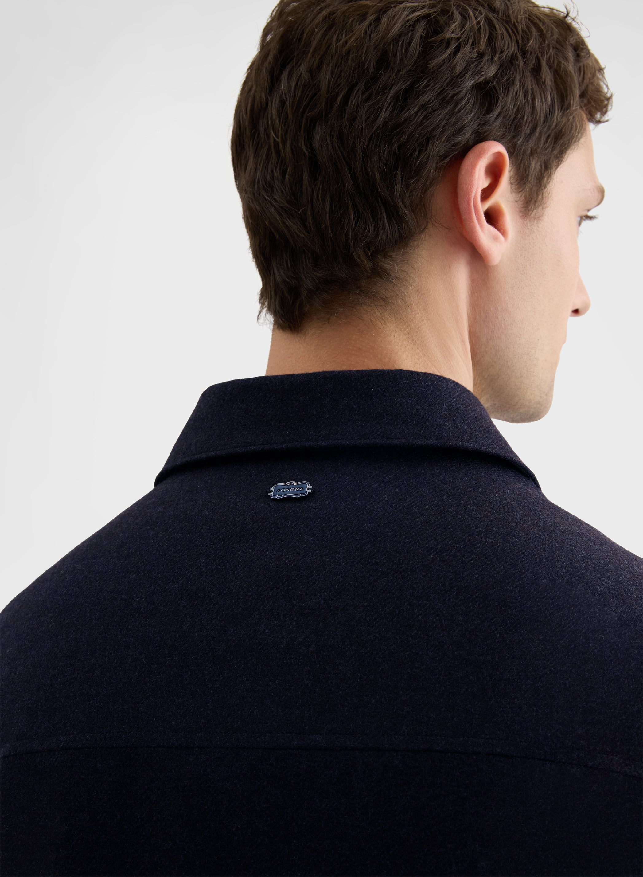 LIGHT CASHMERE MELANGE RAINWEAVER PADDED OVERSHIRT NIGHT