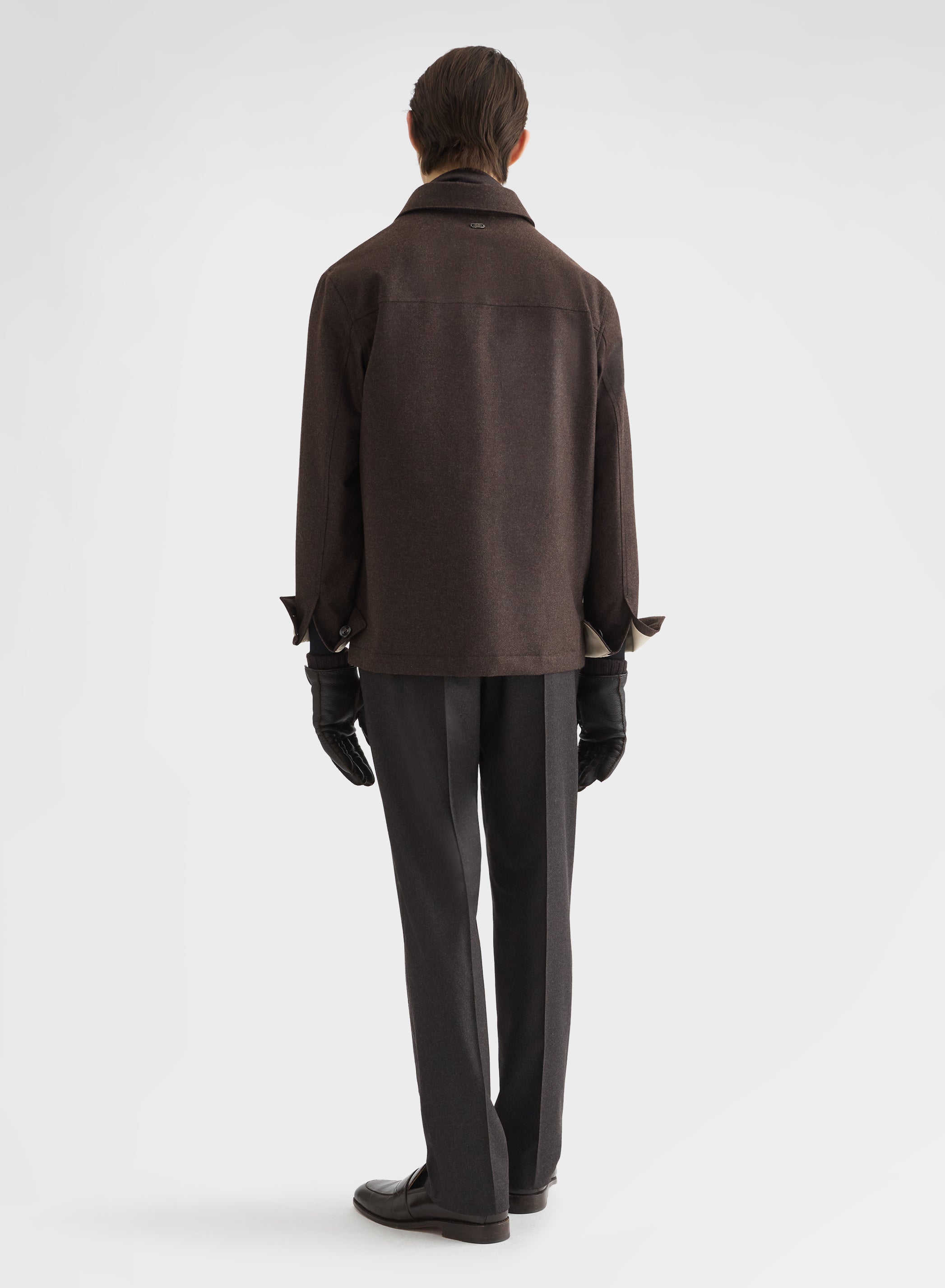 LIGHT CASHMERE MELANGE RAINWEAVER PADDED OVERSHIRT
