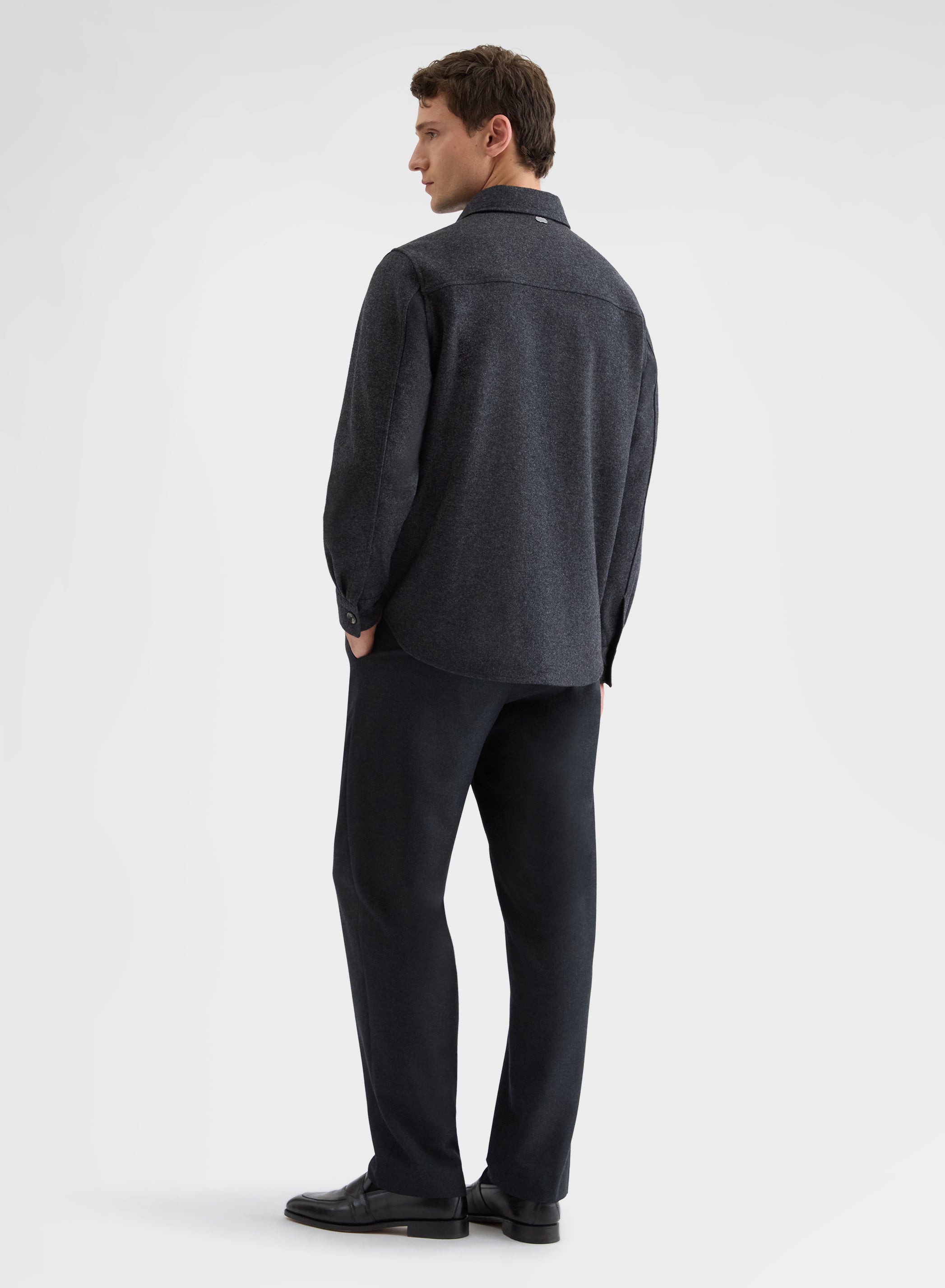 B-JERSEY DOUBLE FACE OVERSHIRT CHARCOAL