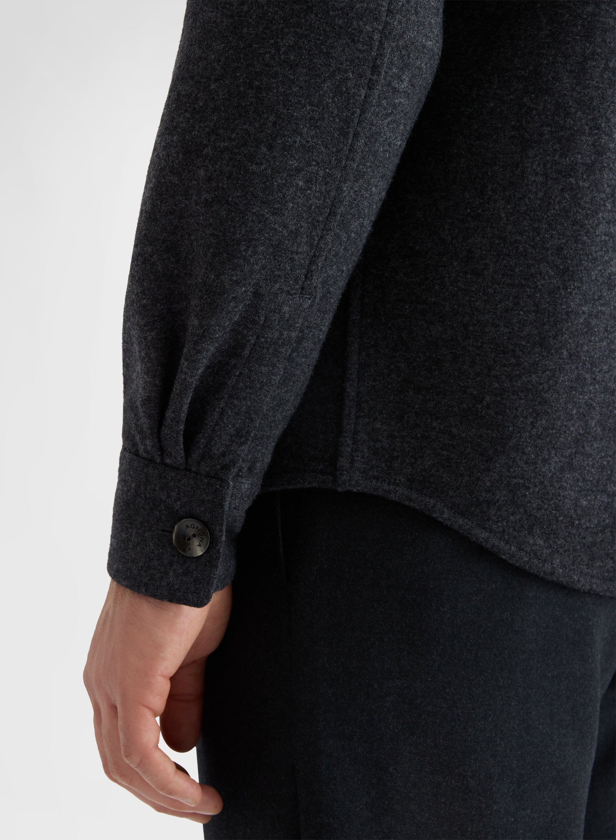 B-JERSEY DOUBLE FACE OVERSHIRT CHARCOAL
