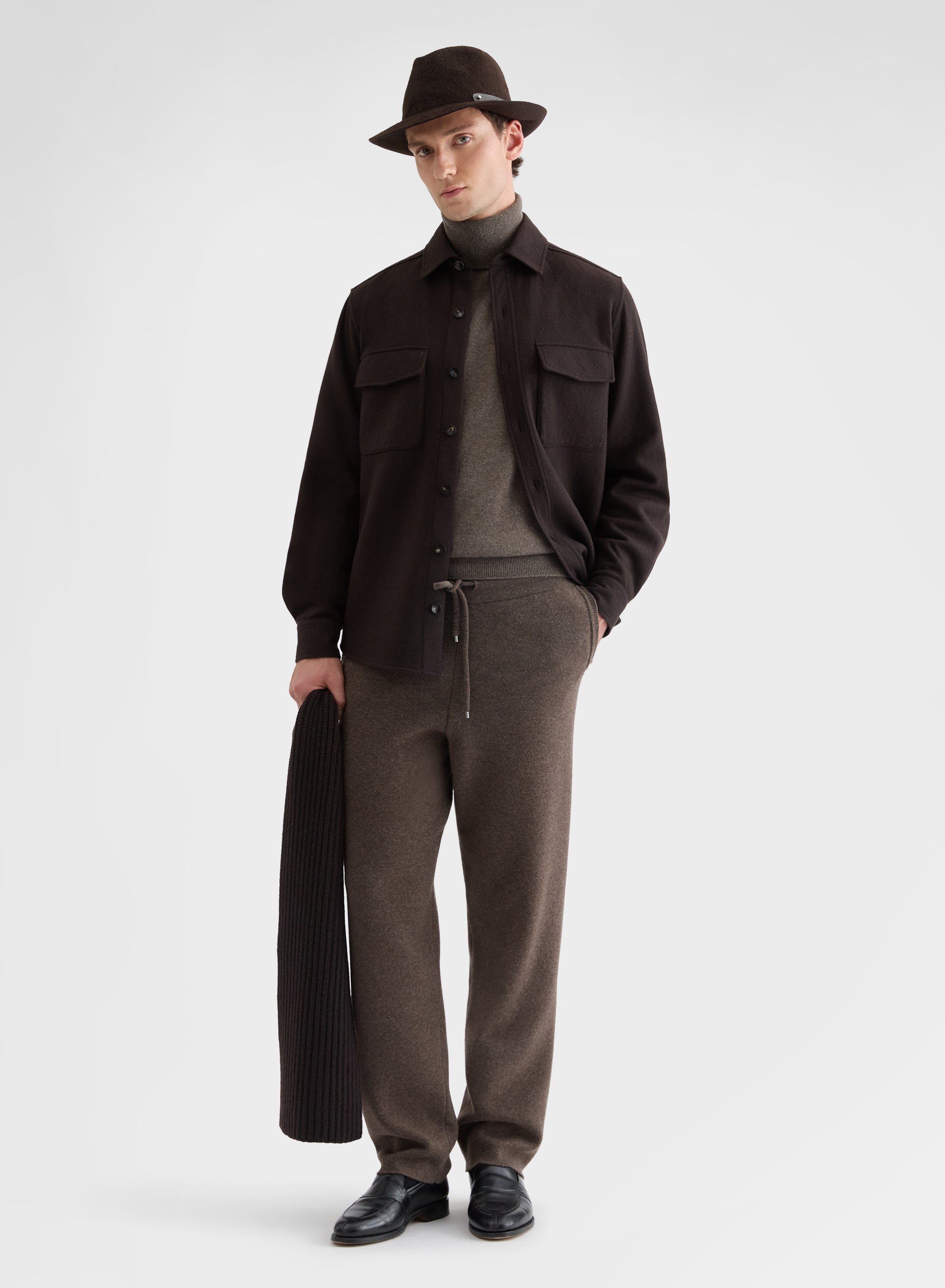 B-JERSEY DOUBLE FACE OVERSHIRT CHOCOLATE