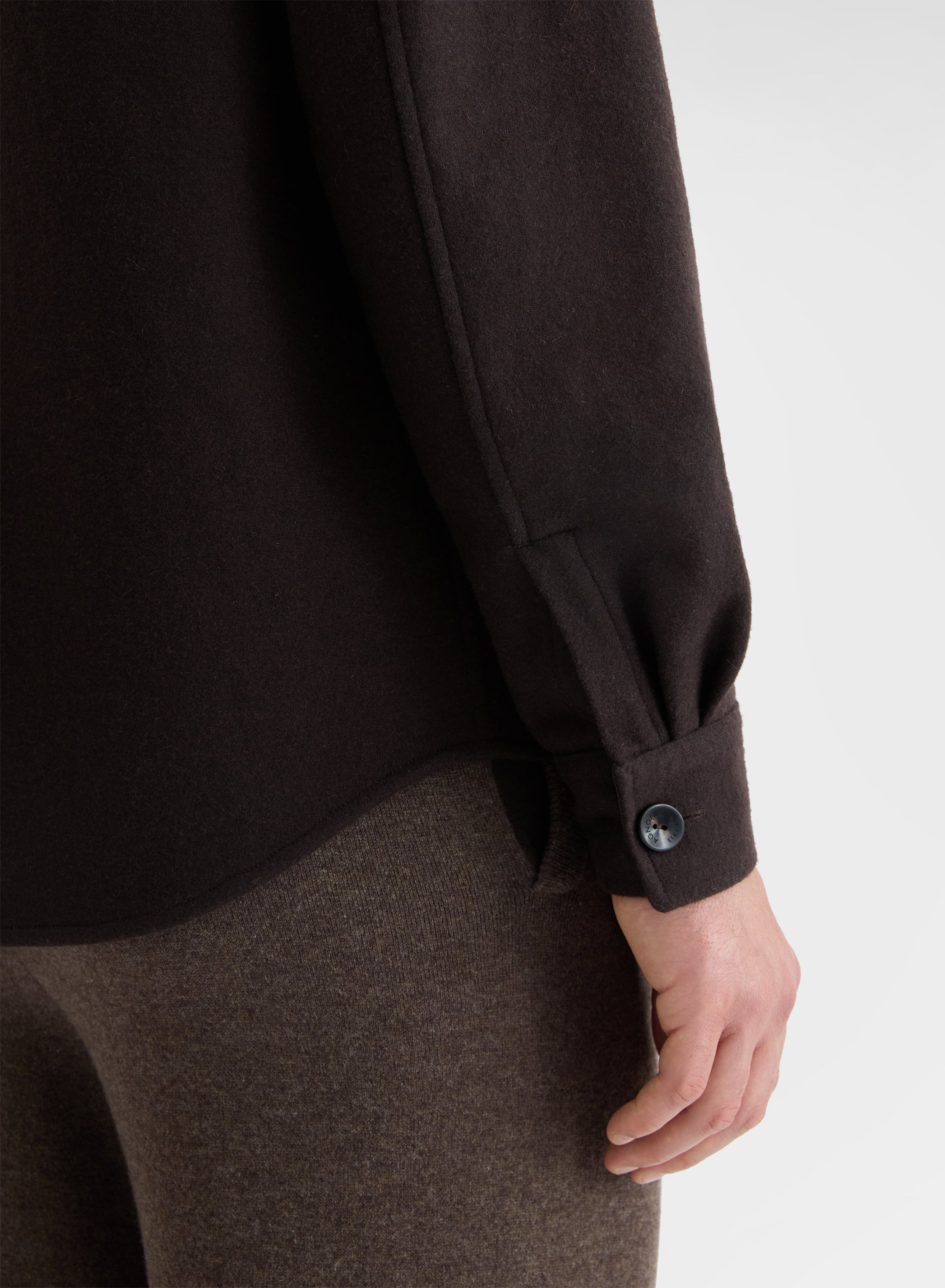 B-JERSEY DOUBLE FACE OVERSHIRT CHOCOLATE
