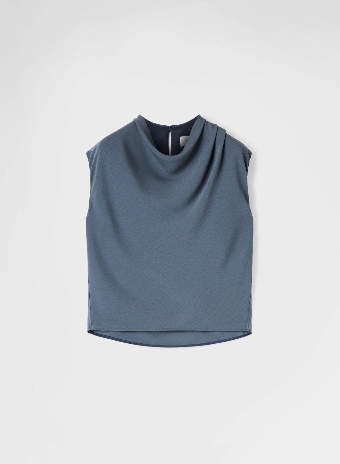 MATT SILK BLEND COWL-NECK TOP DARK POWDER