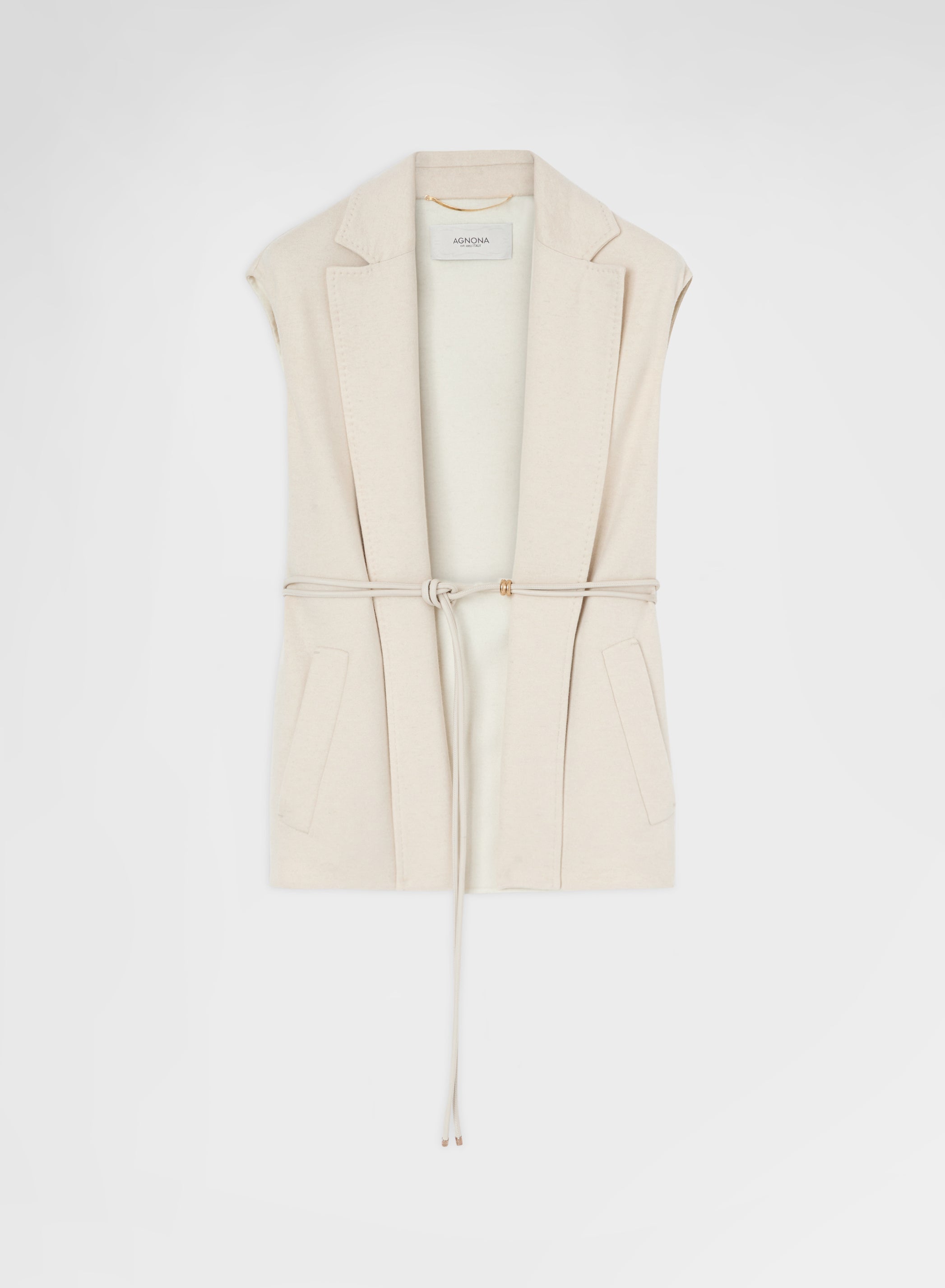 B-JERSEY DOUBLE FACE BELTED VEST