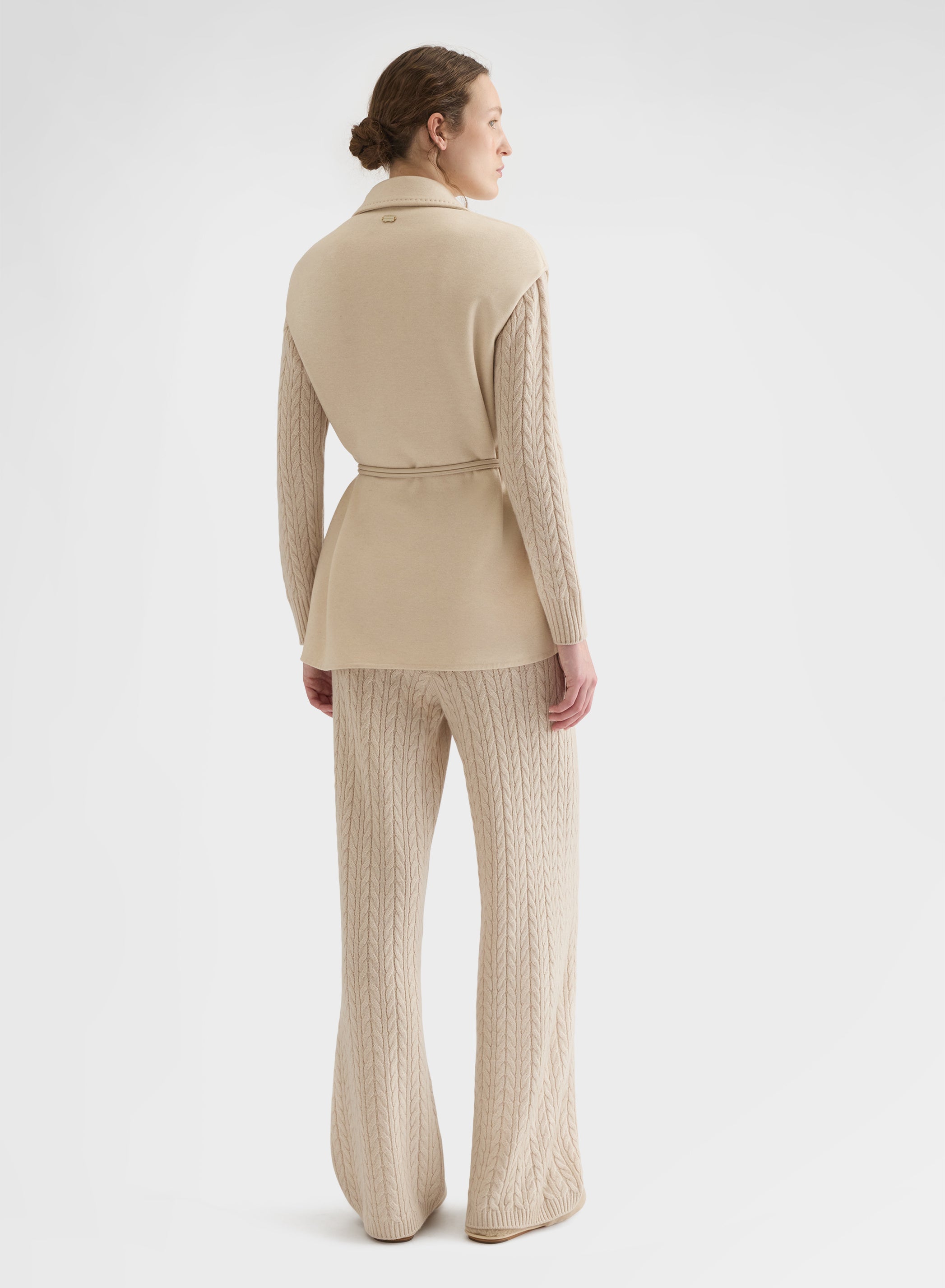 B-JERSEY DOUBLE FACE BELTED VEST