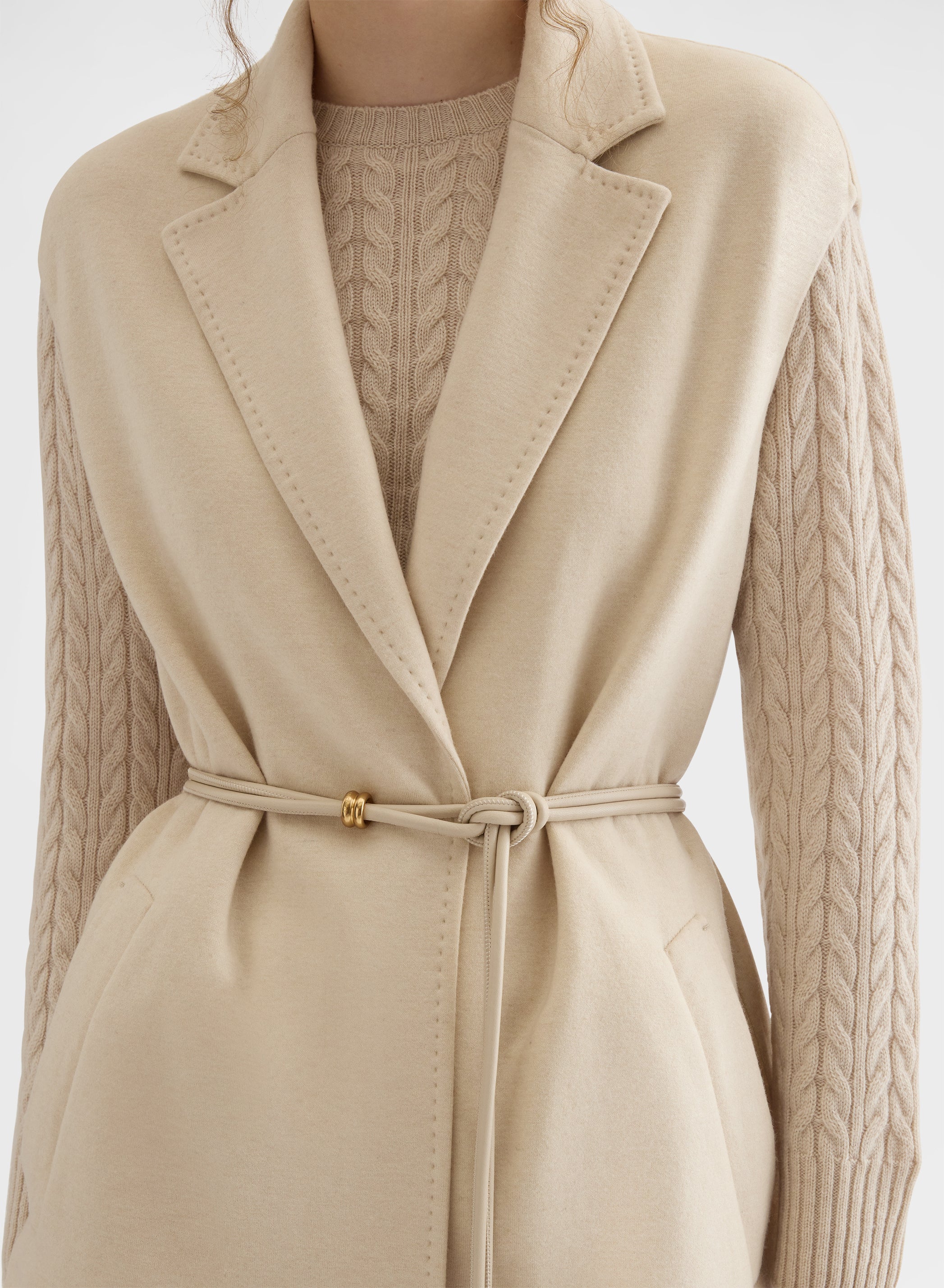 B-JERSEY DOUBLE FACE BELTED VEST