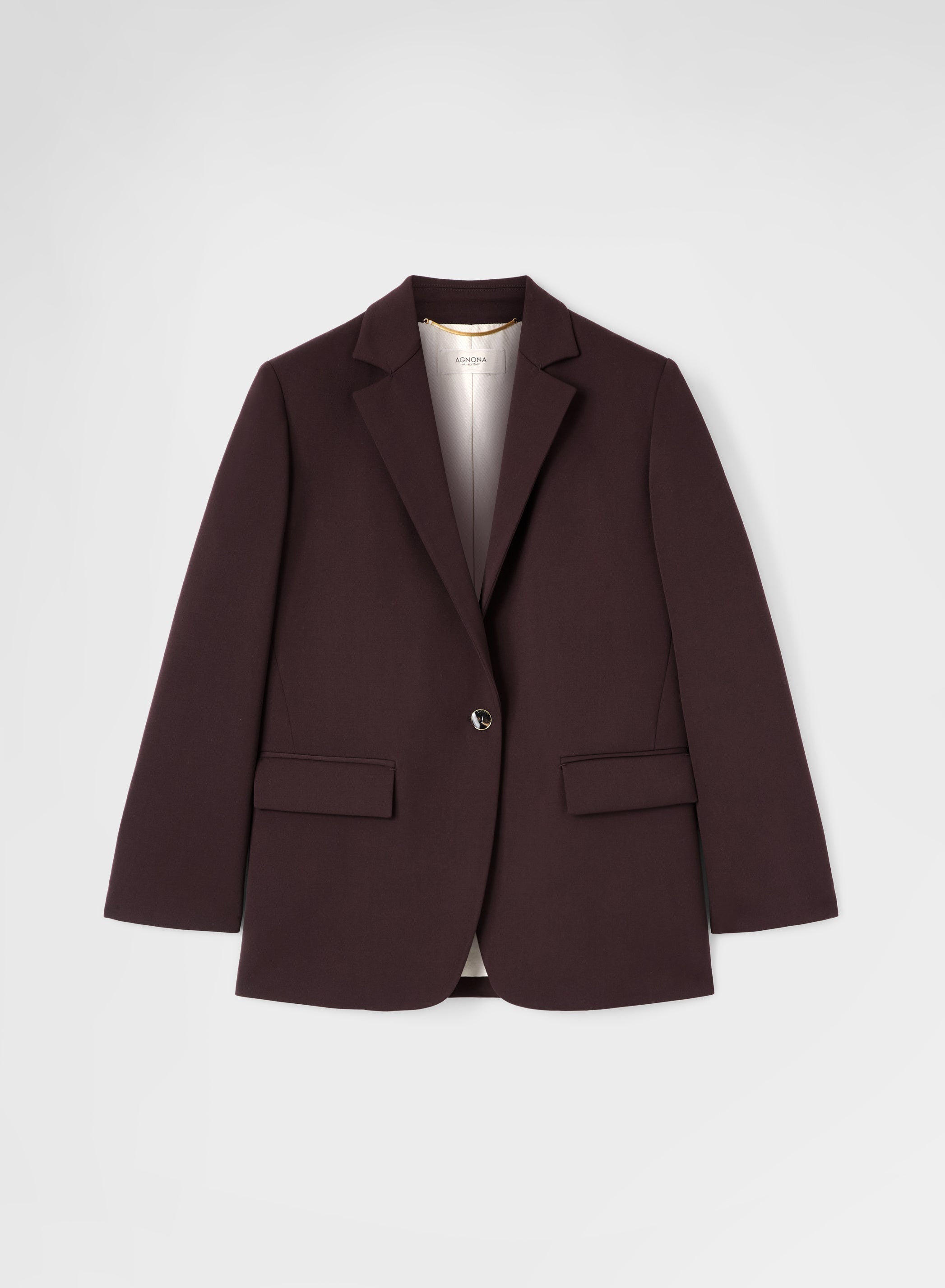 FLUID WOOL SINGLE BREASTED BLAZER BURGUNDY