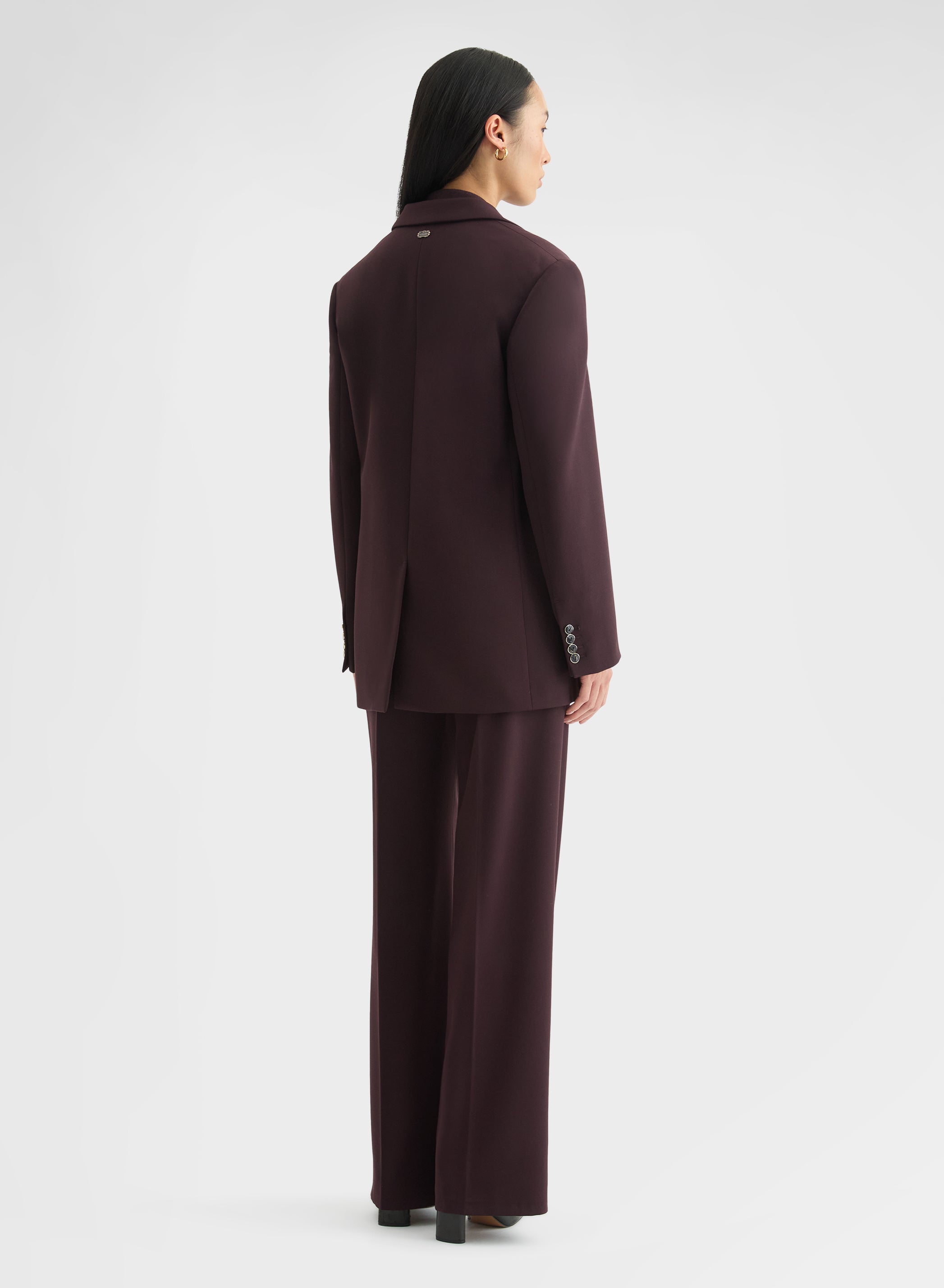 FLUID WOOL SINGLE BREASTED BLAZER BURGUNDY