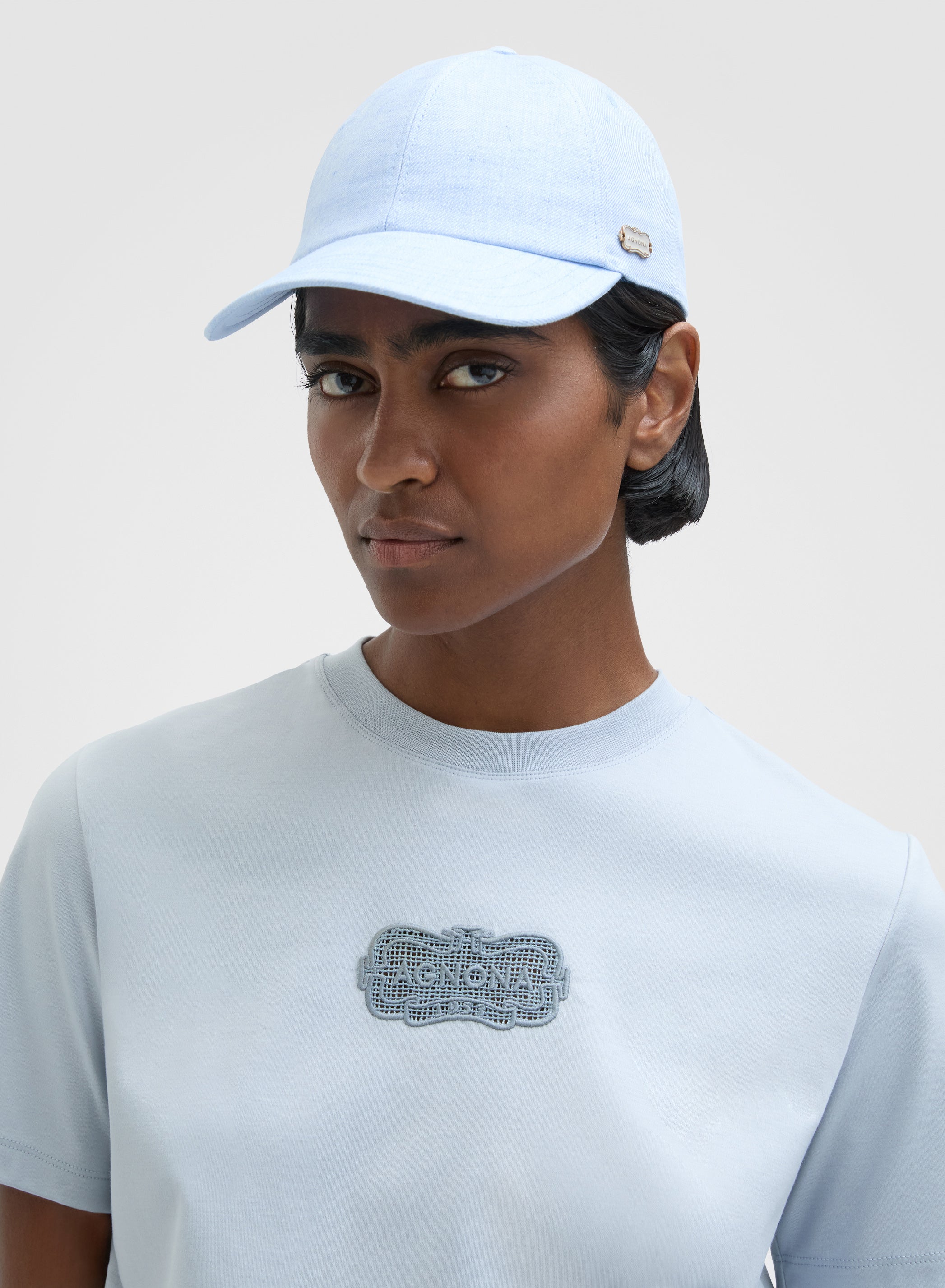 BATAVIA LINEN BASEBALL CAP LIGHT WATER