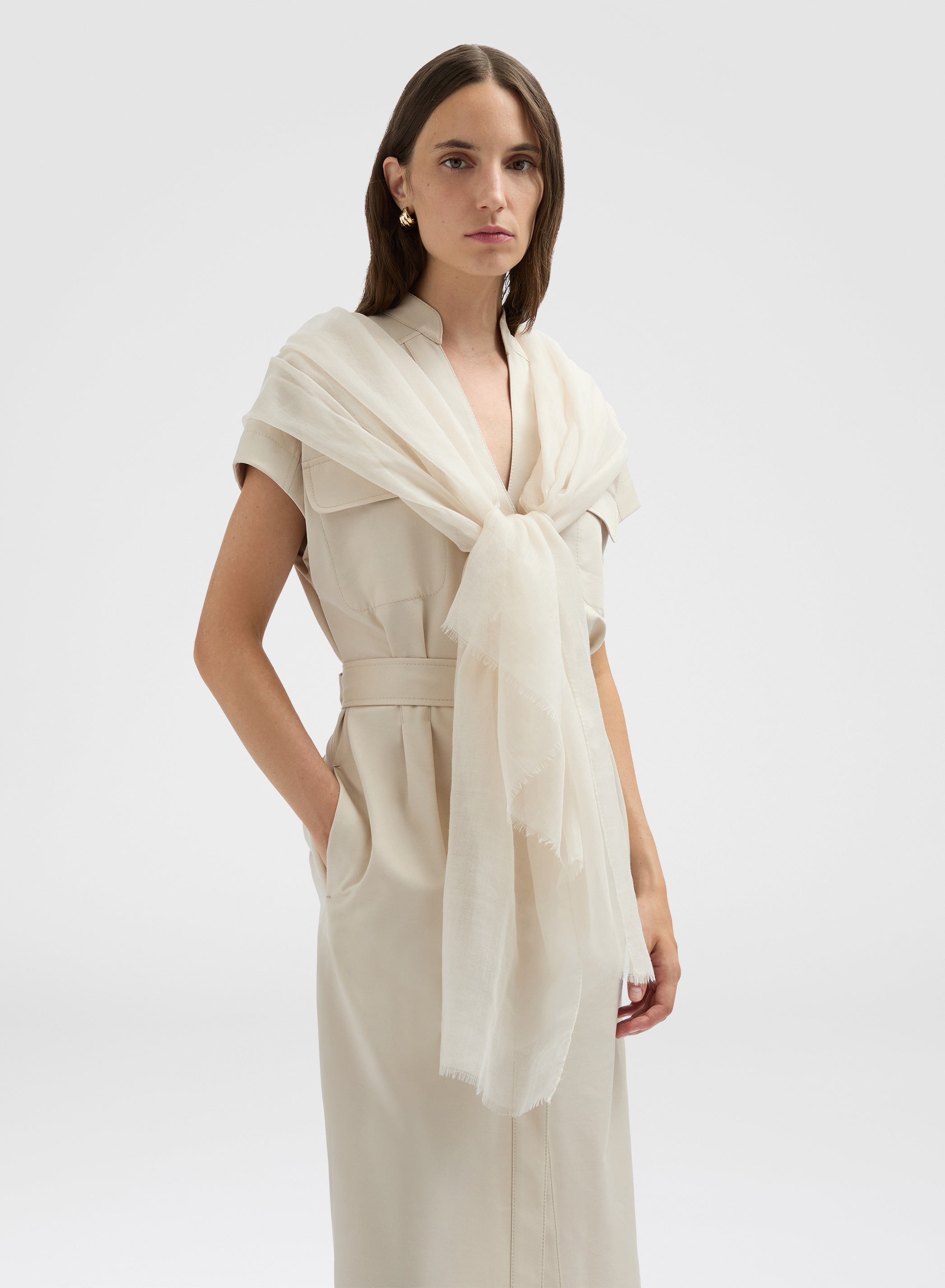CASHMERE NUVOLA SCARF SUPER ALBINO
