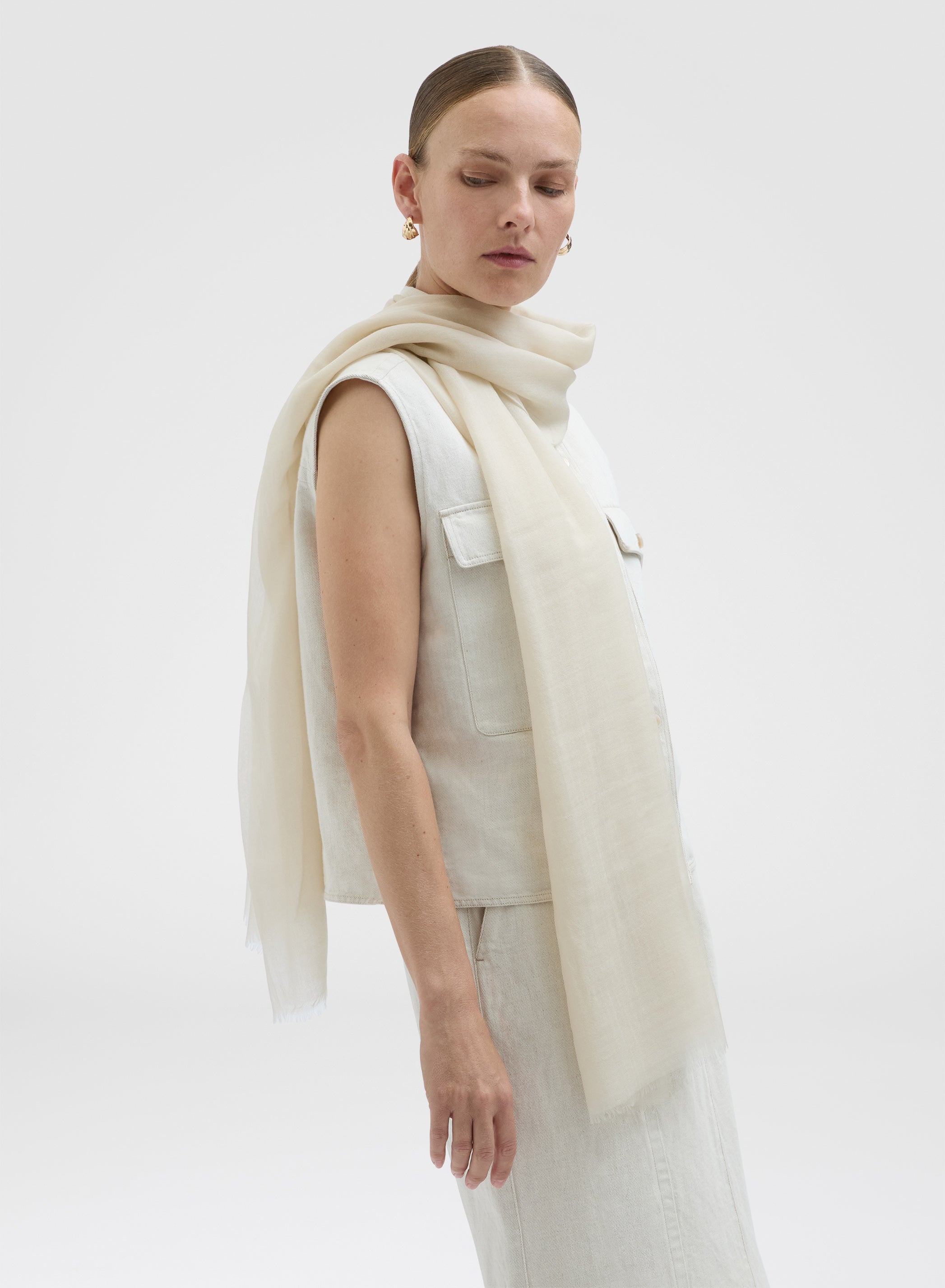 CASHMERE NUVOLA SCARF LINEN