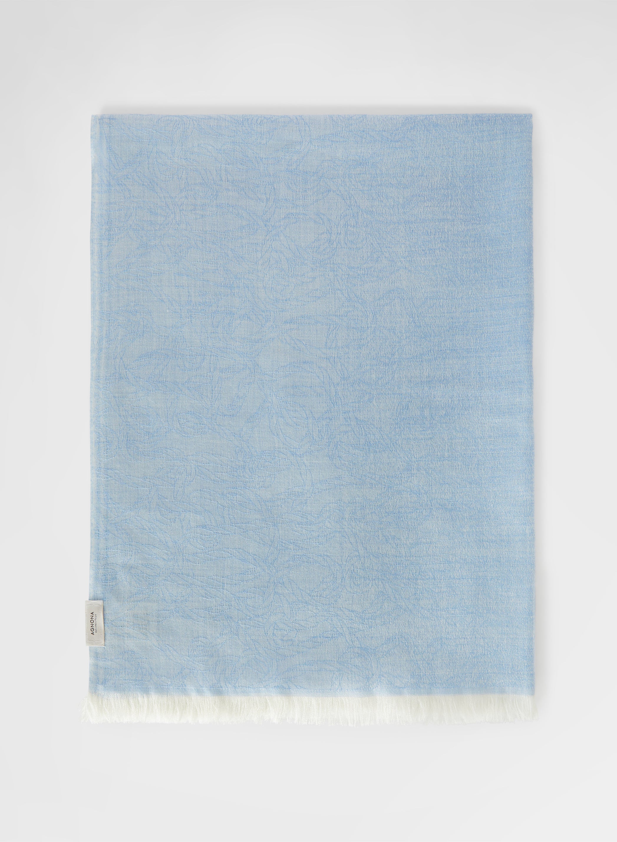 CASHMERE SILK KNOTS JACQUARD SCARF ACQUAMARINA