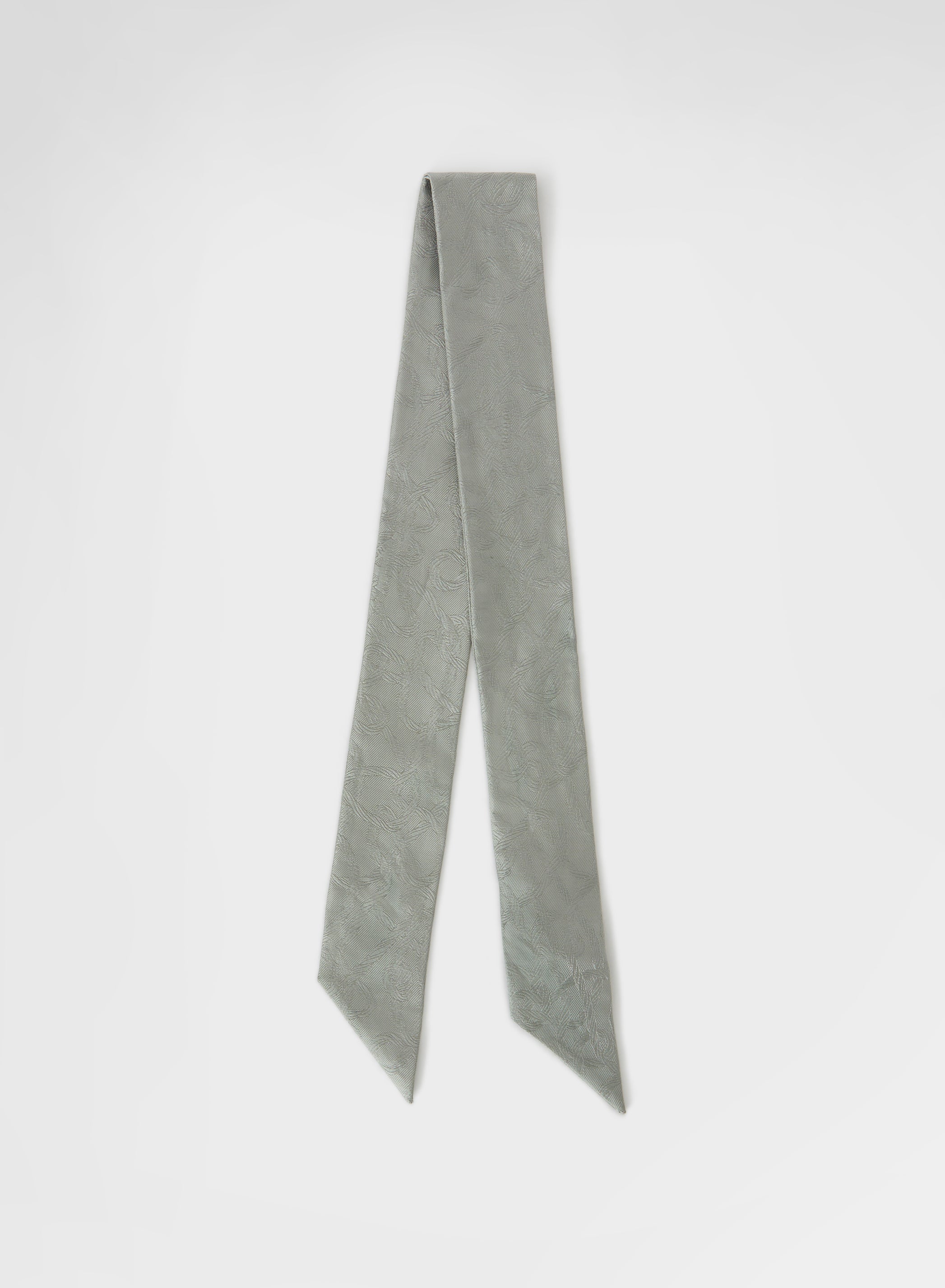KNOTS JACQUARD RIBBON SCARF SAGE