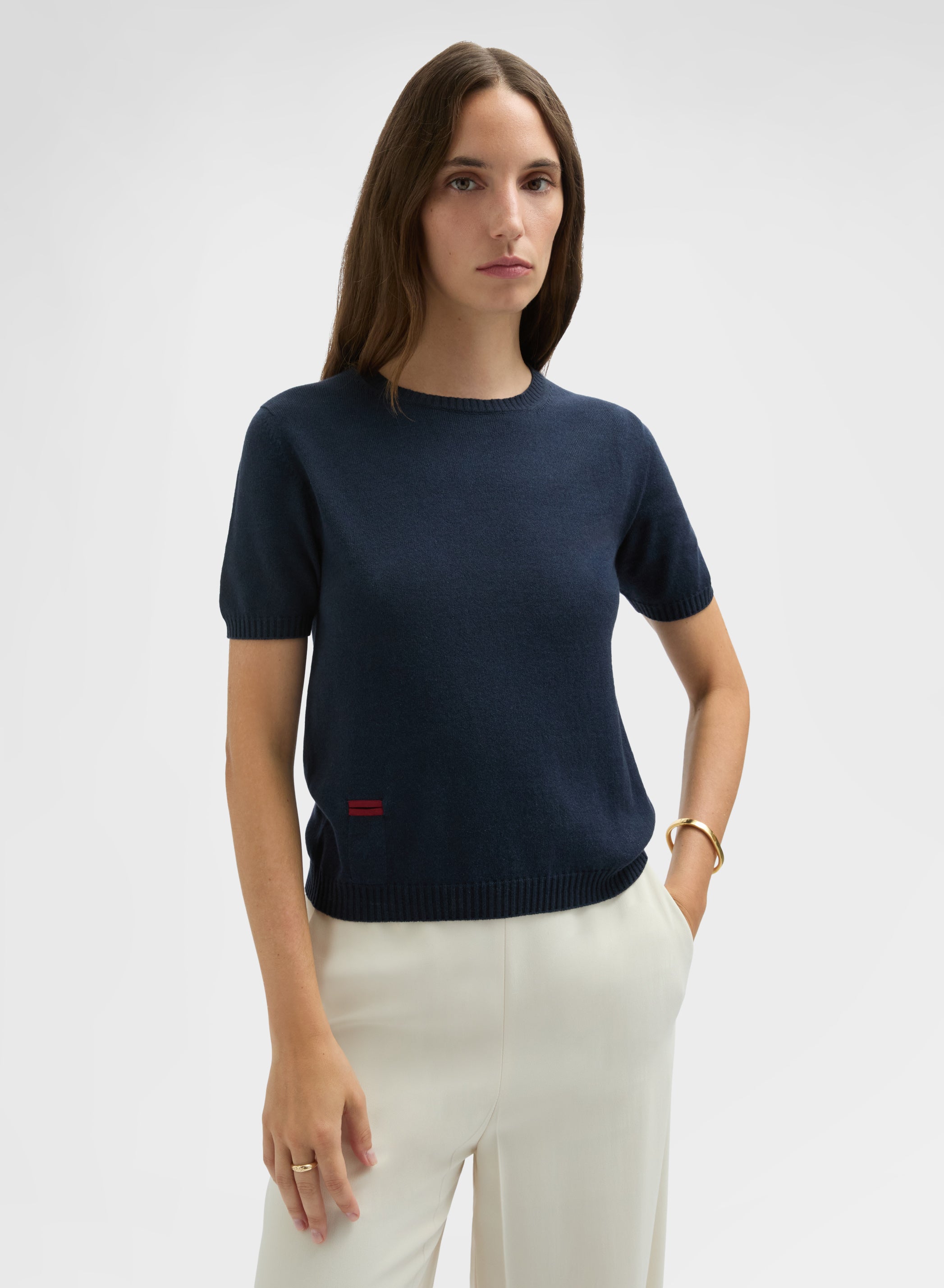CASHMERE COTTON LIPSTICK T-SHIRT