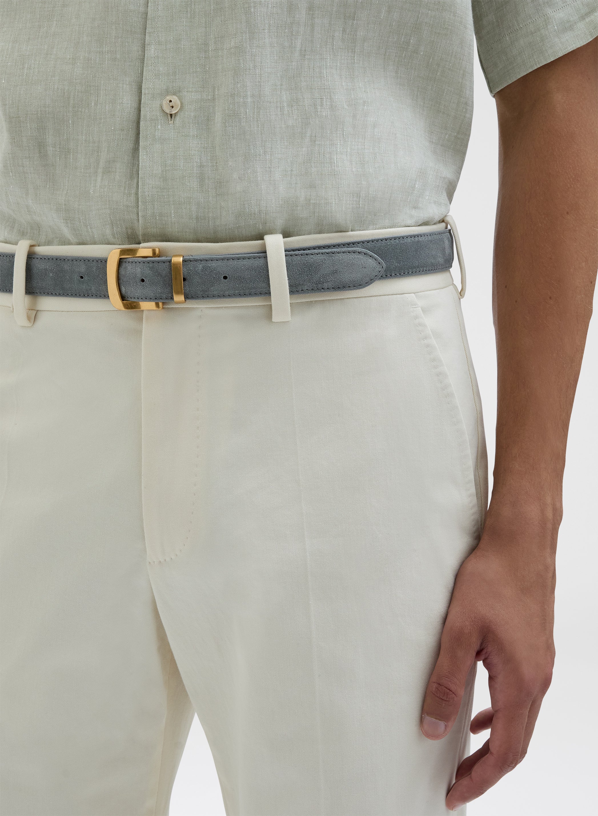 HEAVY SUEDE TROUSER BELT GREY