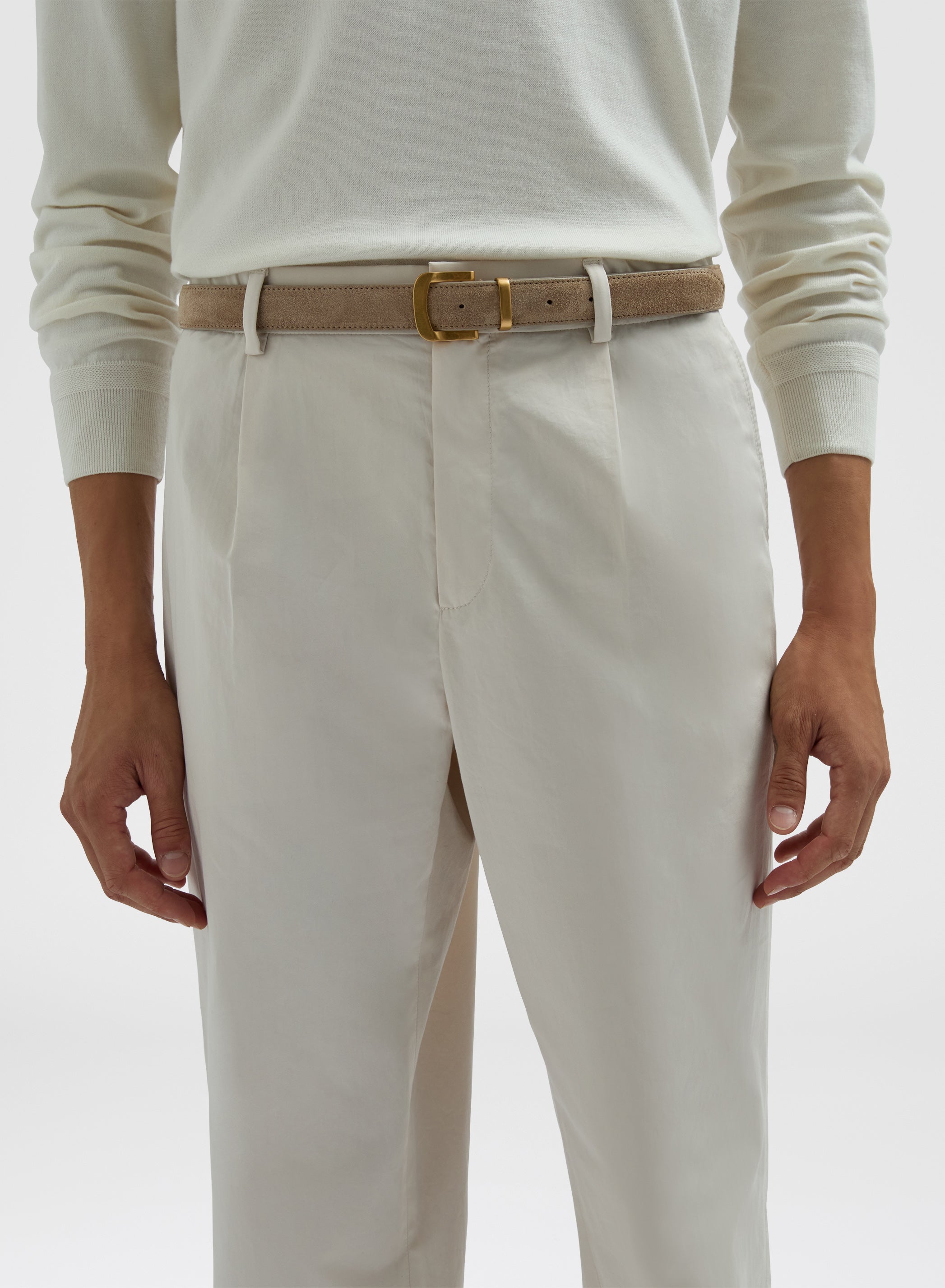 HEAVY SUEDE TROUSER BELT STONE