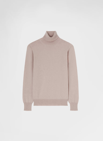 Cashmere Jersey Mock Neck