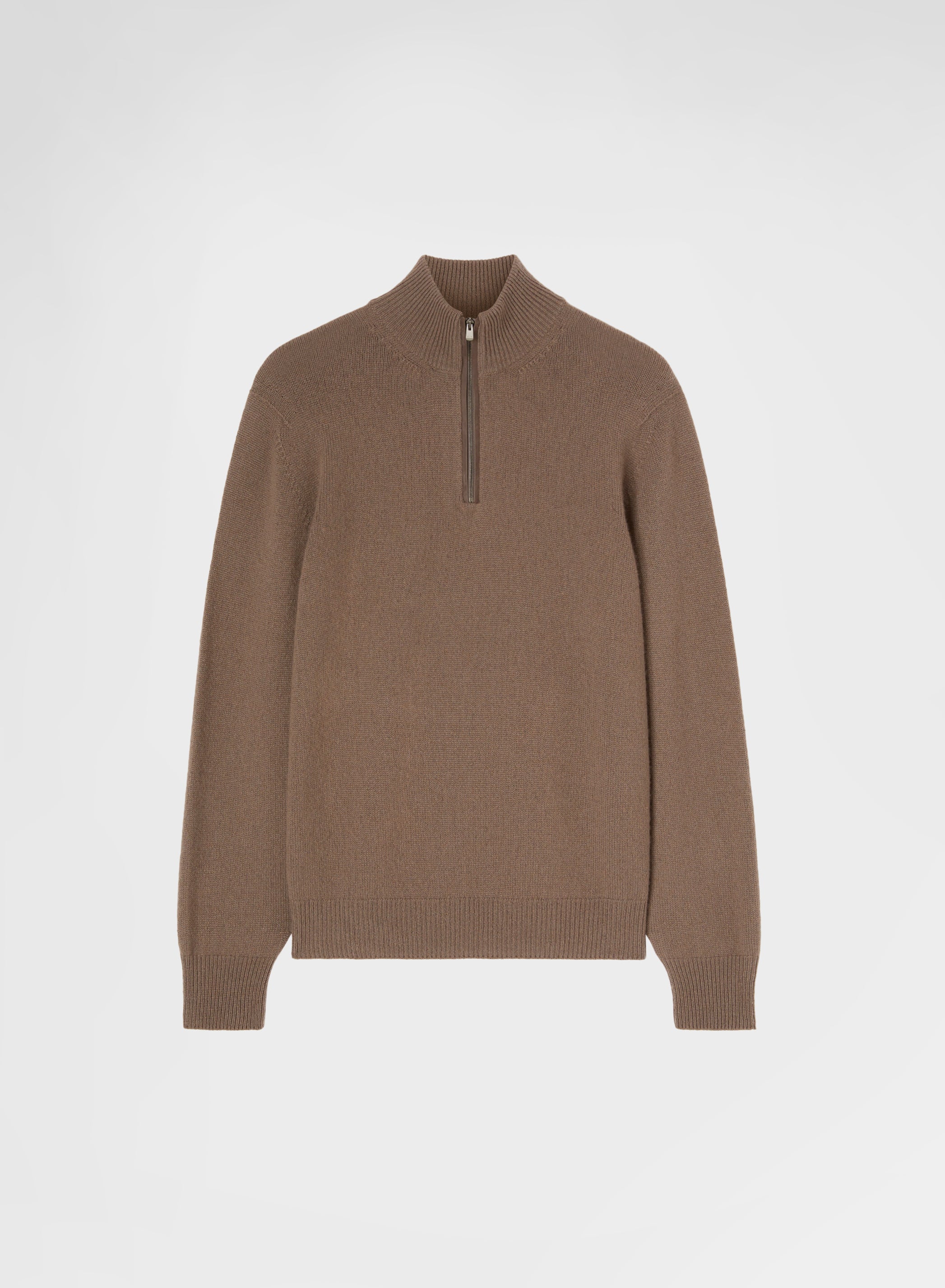 CASHMERE JERSEY ZIP HIGH NECK