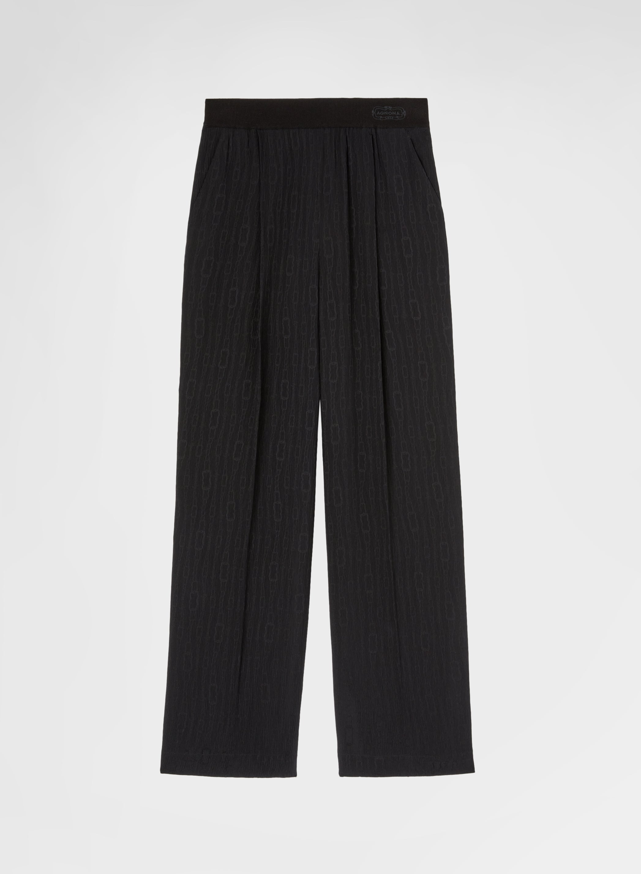JACQUARD CREPON JANE WIDE PANTS