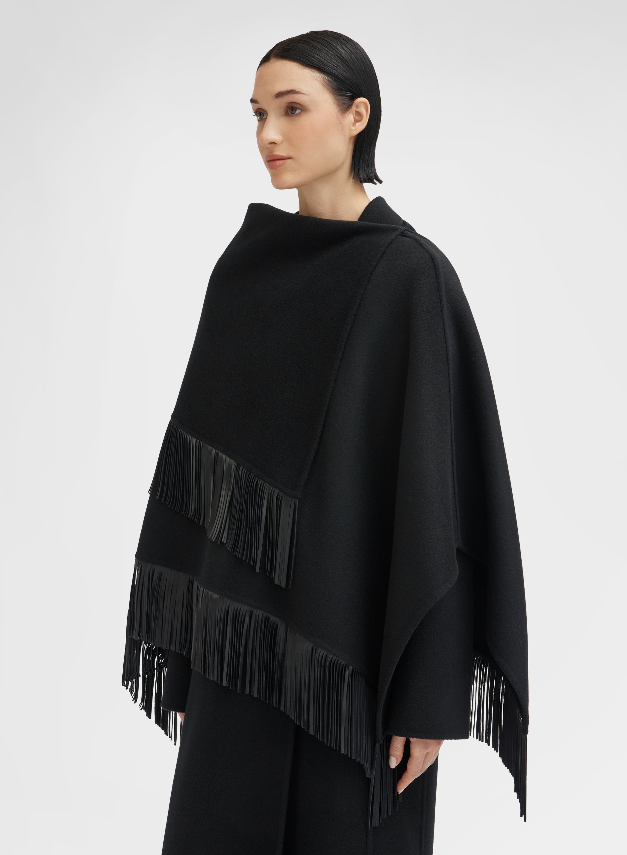 BLEND DOUBLE FACE CAPE BLACK