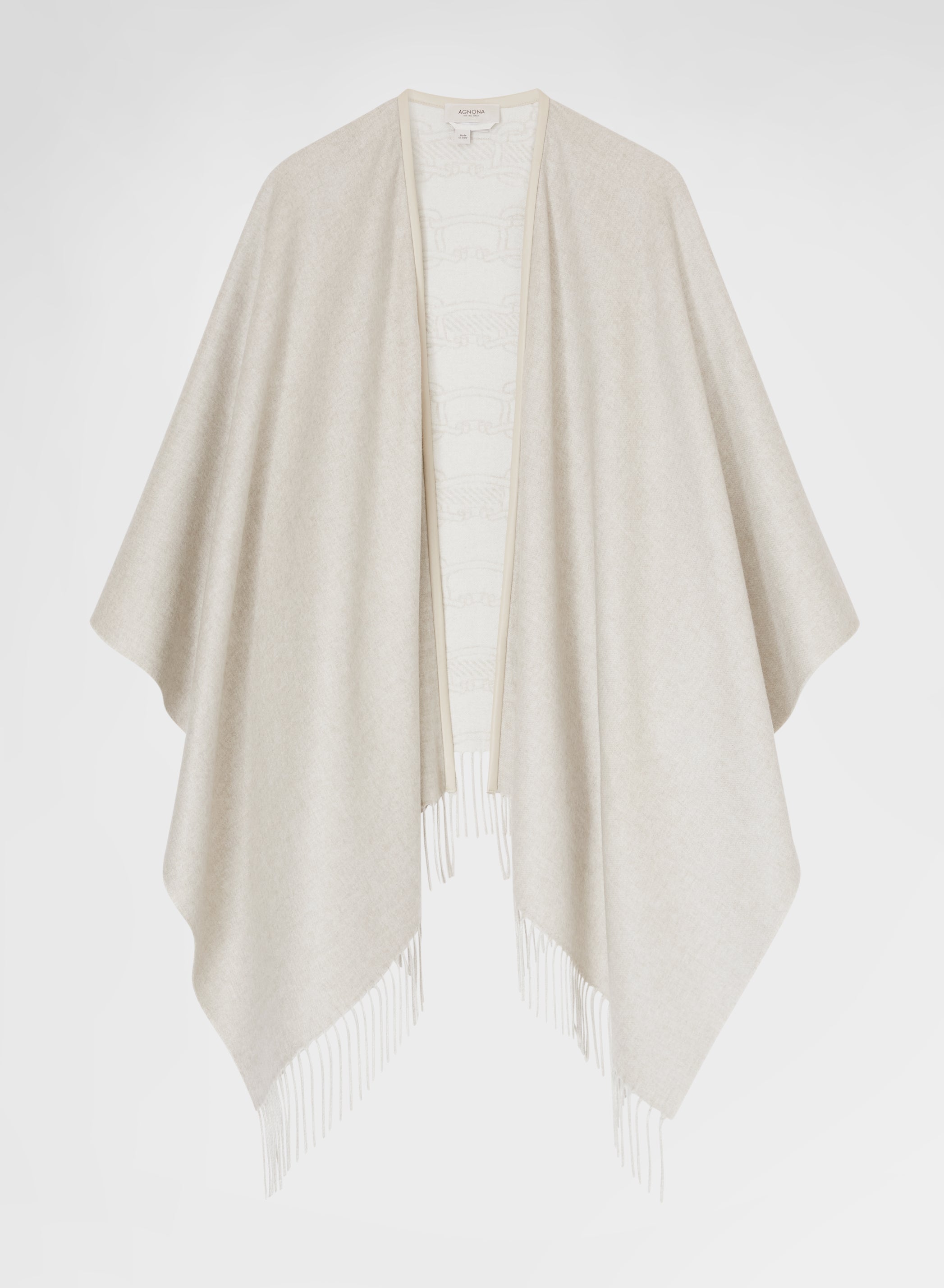 CASHMERE SILK DOUBLE JACQUARD CAPE ICE