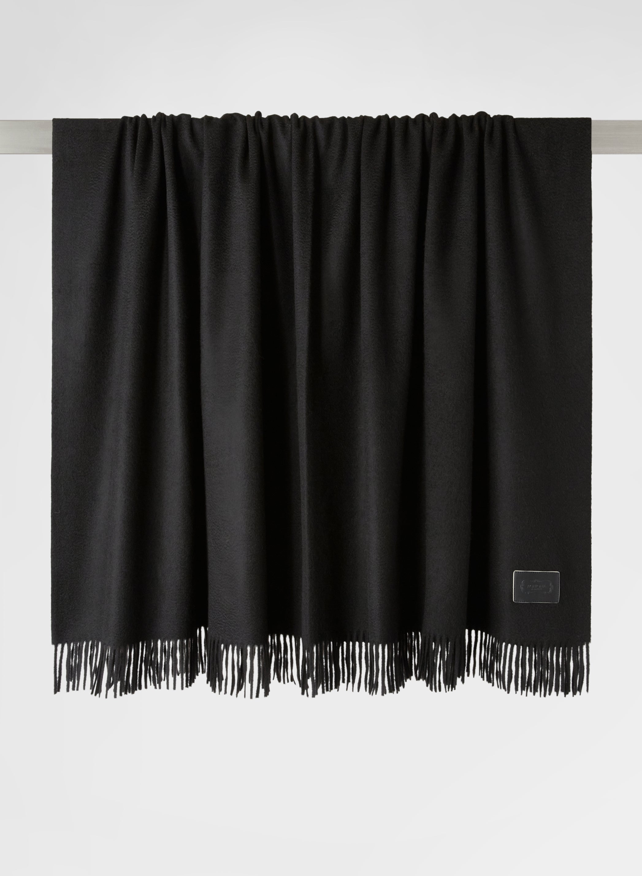 CASHMERE ZIBELLINATO PLAID BLACK