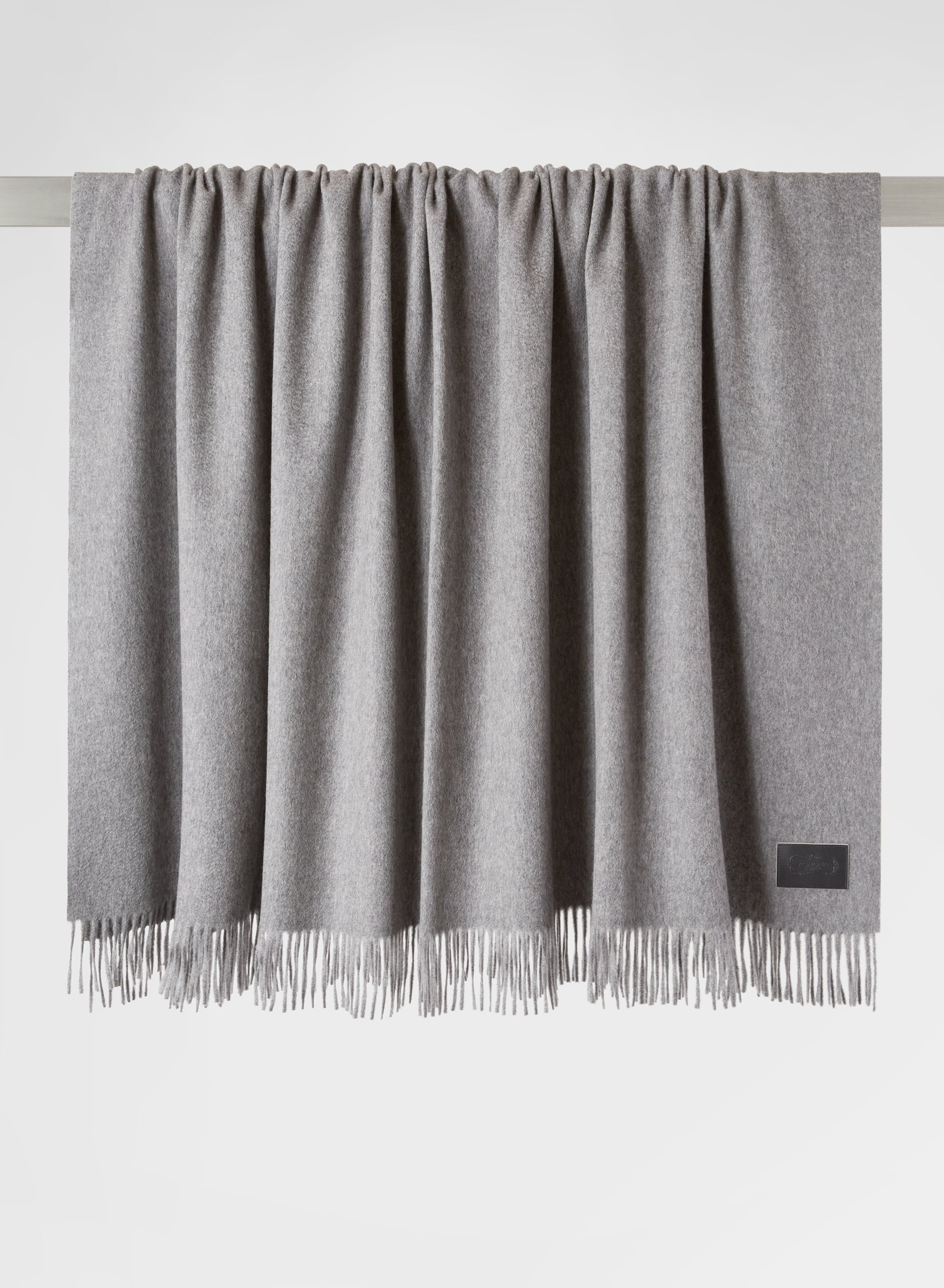 CASHMERE ZIBELLINATO PLAID GRANITE