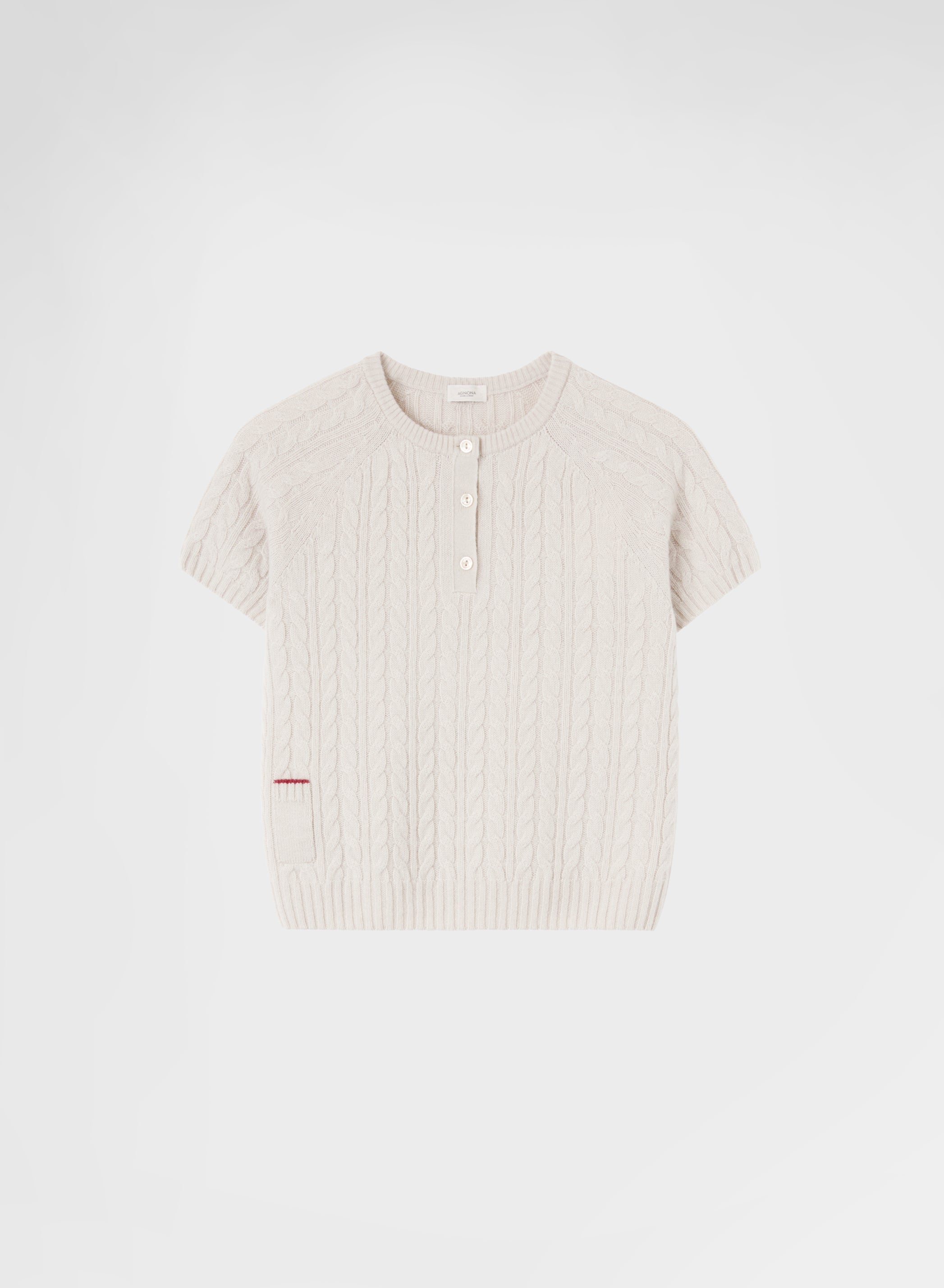 SHORT SLEEVE CREWNECK CASHMERE TRECCE MOON