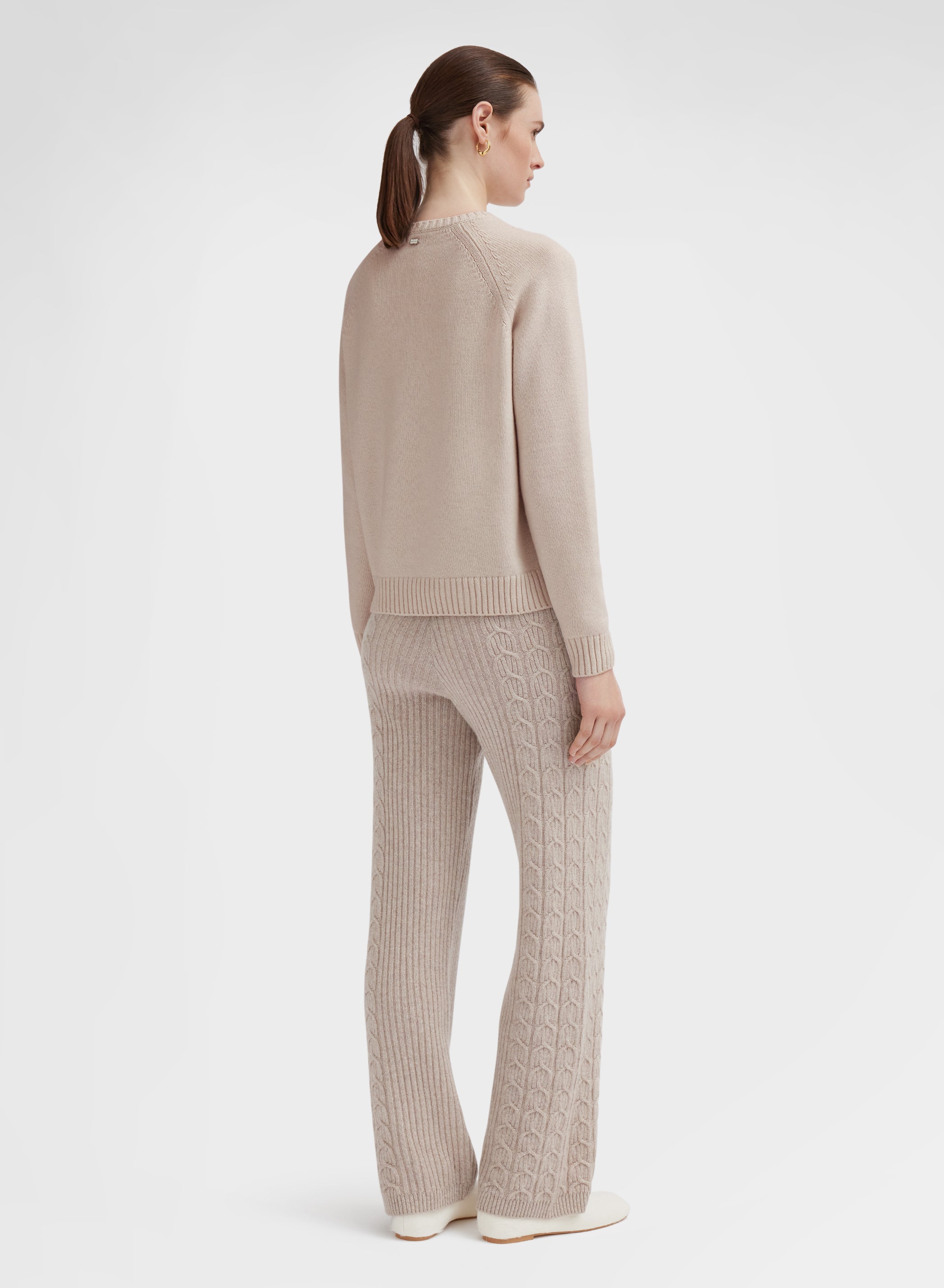 LONG SLEEVE CREWNECK CASHMERE RASATO ALBINO