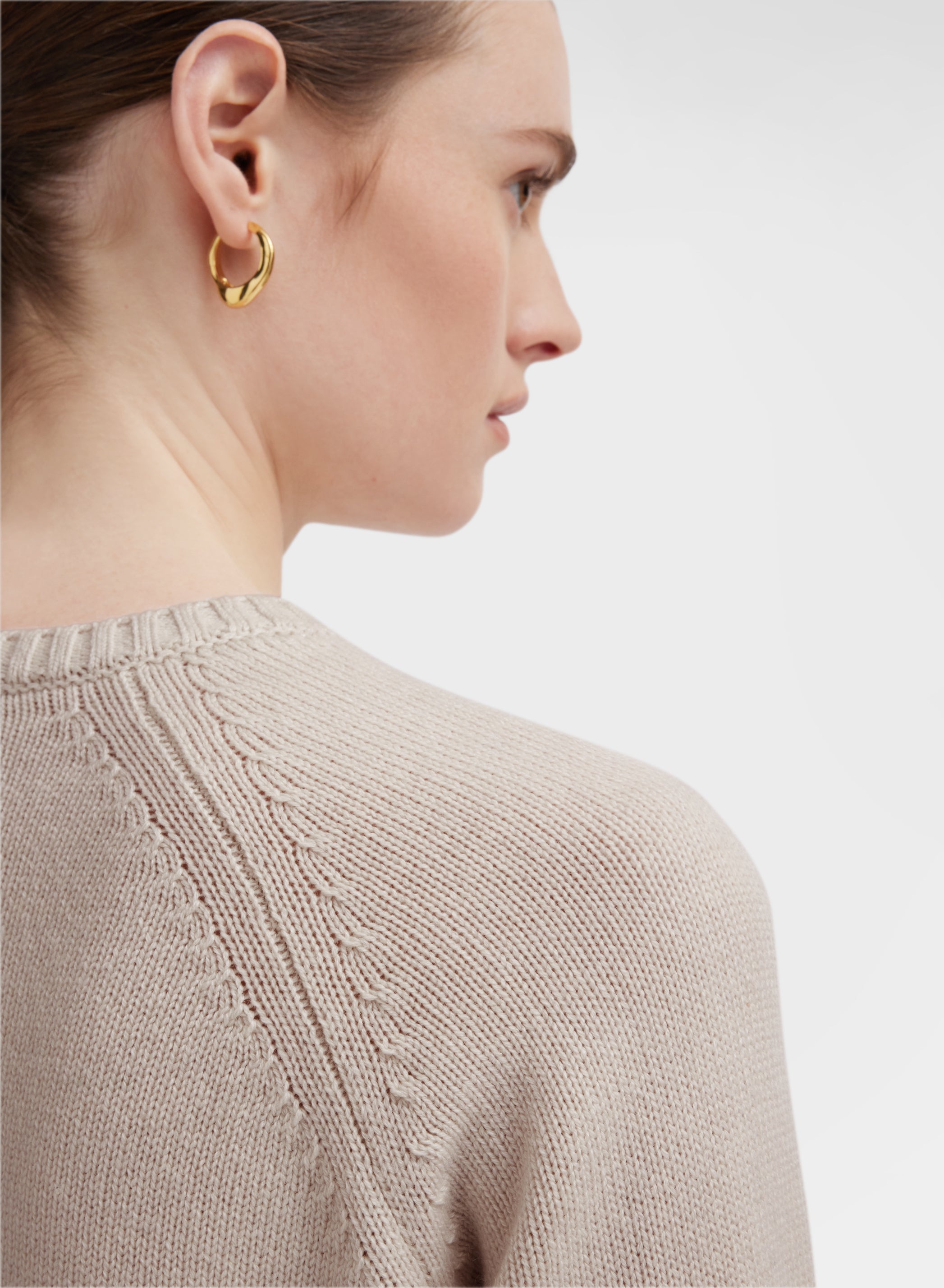 LONG SLEEVE CREWNECK CASHMERE RASATO ALBINO