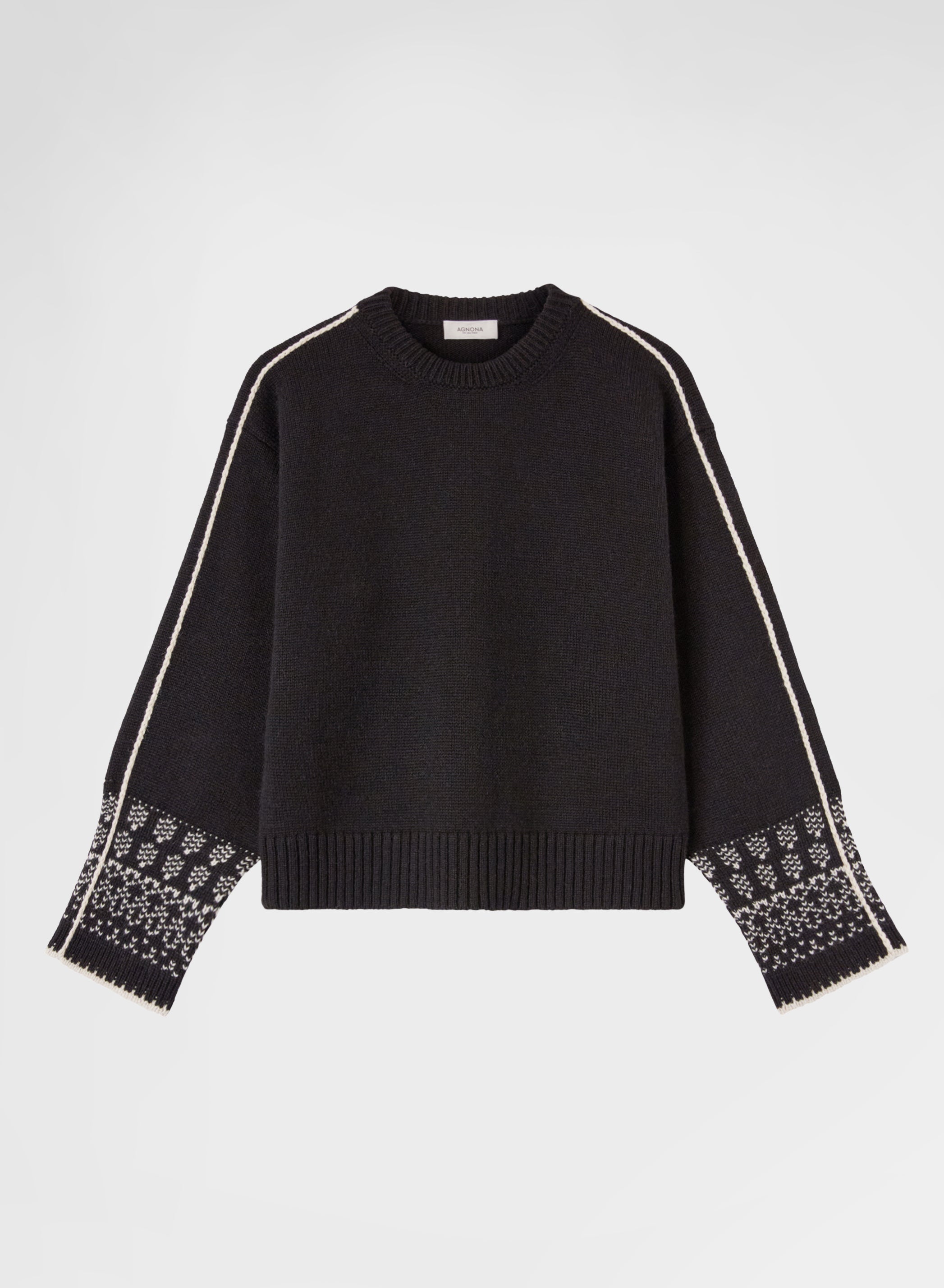 LONG SLEEVE CREWNECK BLISS CASH JACQUARD BLACK