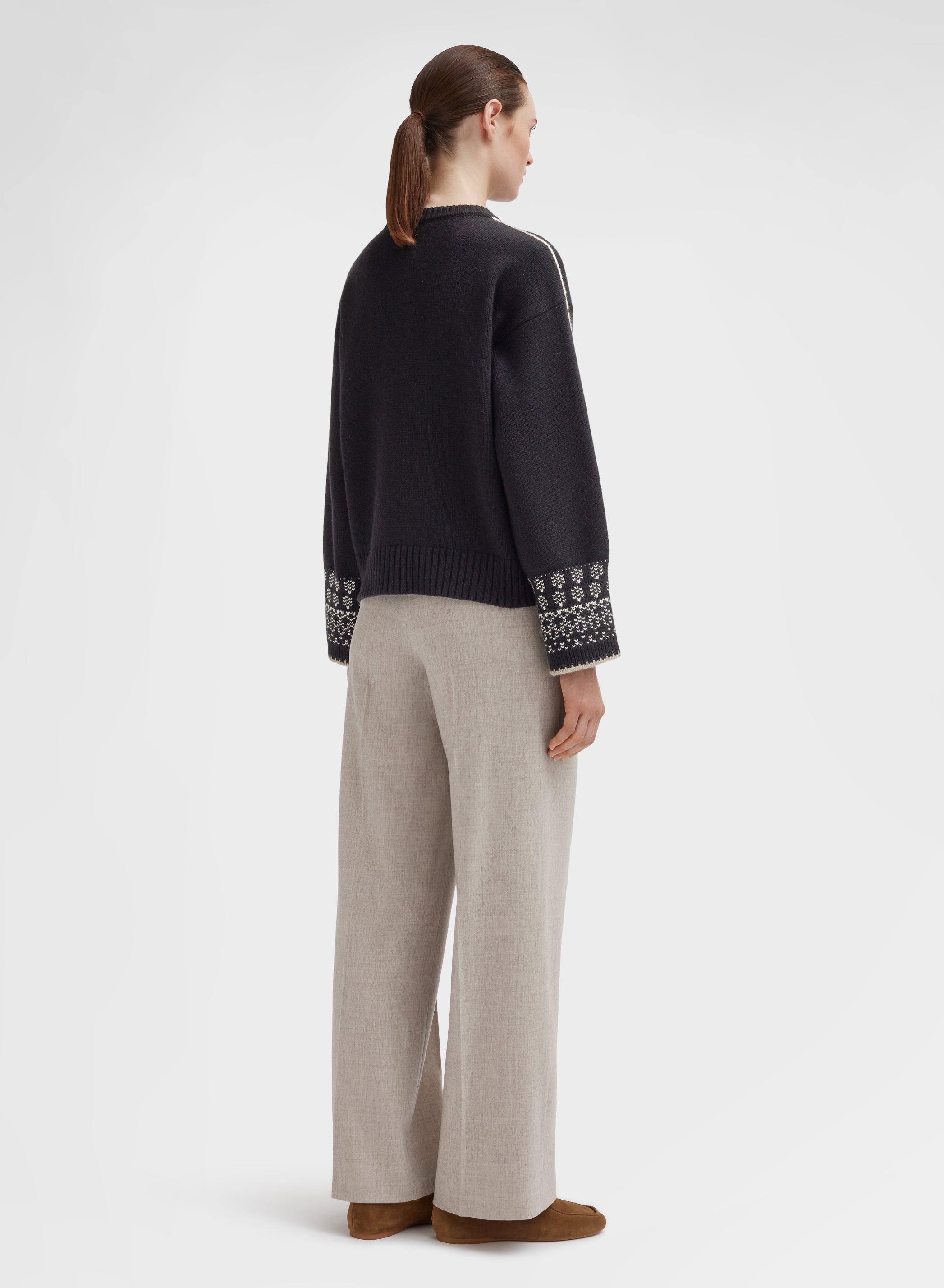 LONG SLEEVE CREWNECK BLISS CASH JACQUARD BLACK