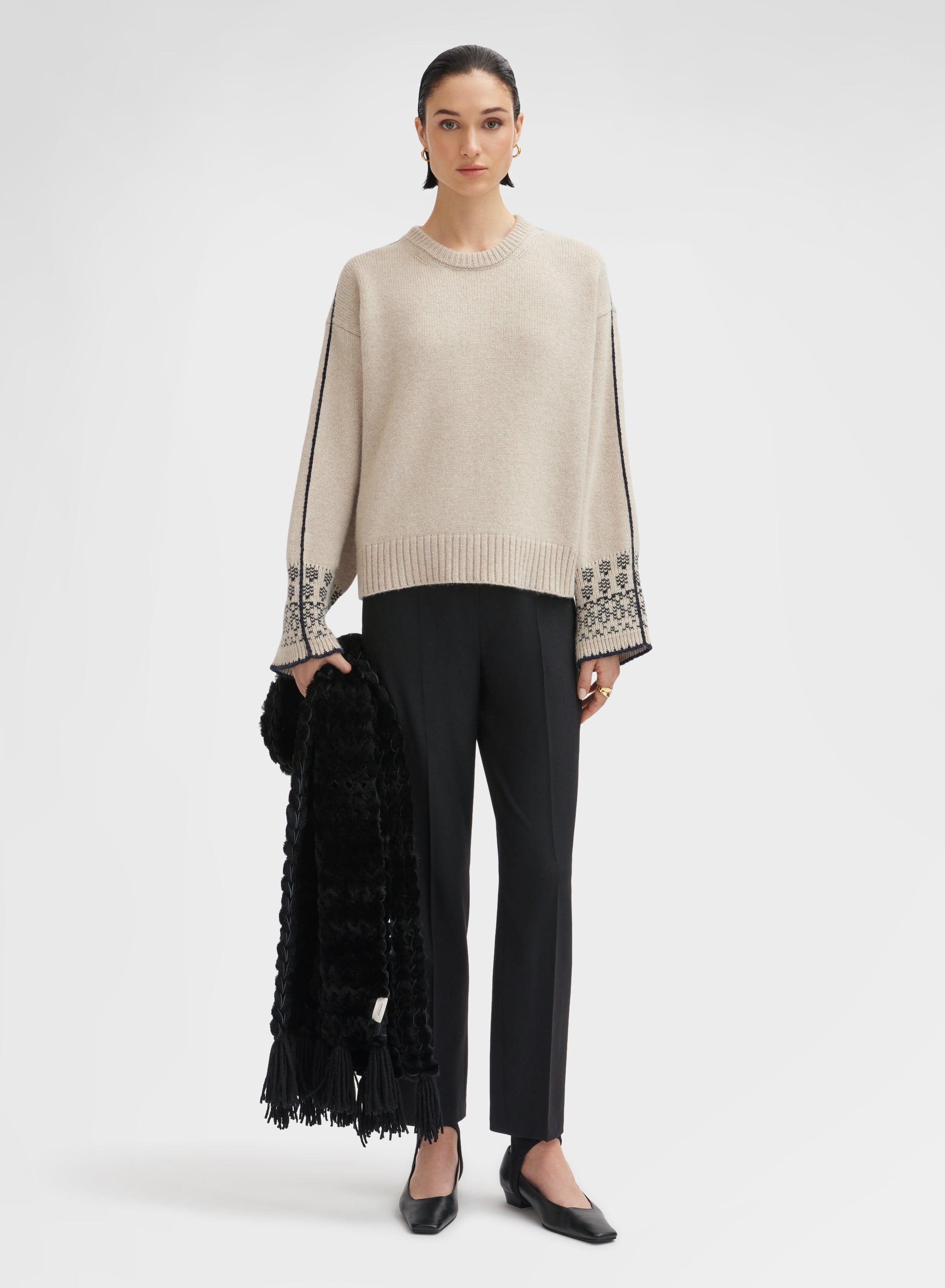 LONG SLEEVE CREWNECK BLISS CASH JACQUARD CHANTILLY