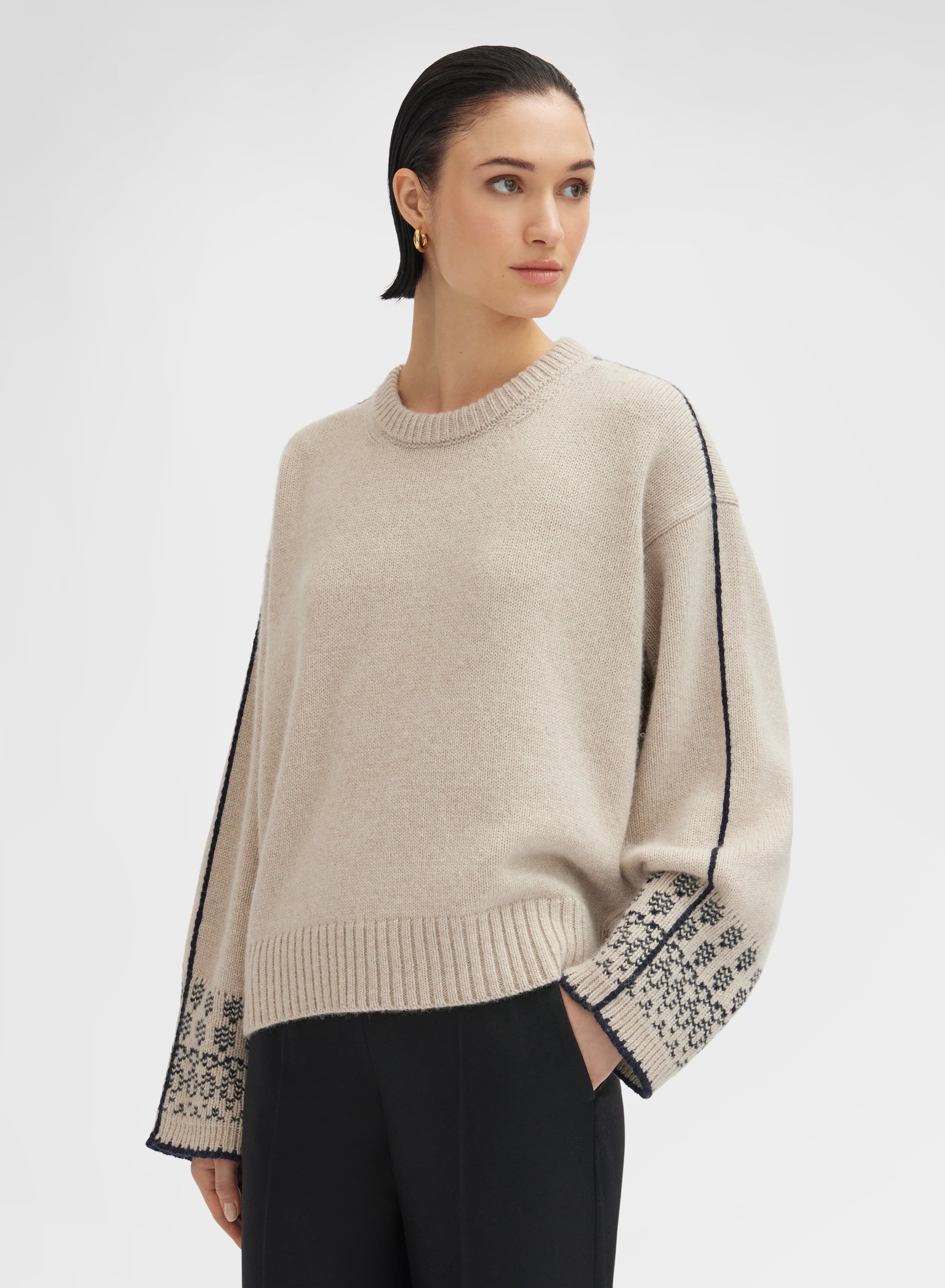 LONG SLEEVE CREWNECK BLISS CASH JACQUARD CHANTILLY