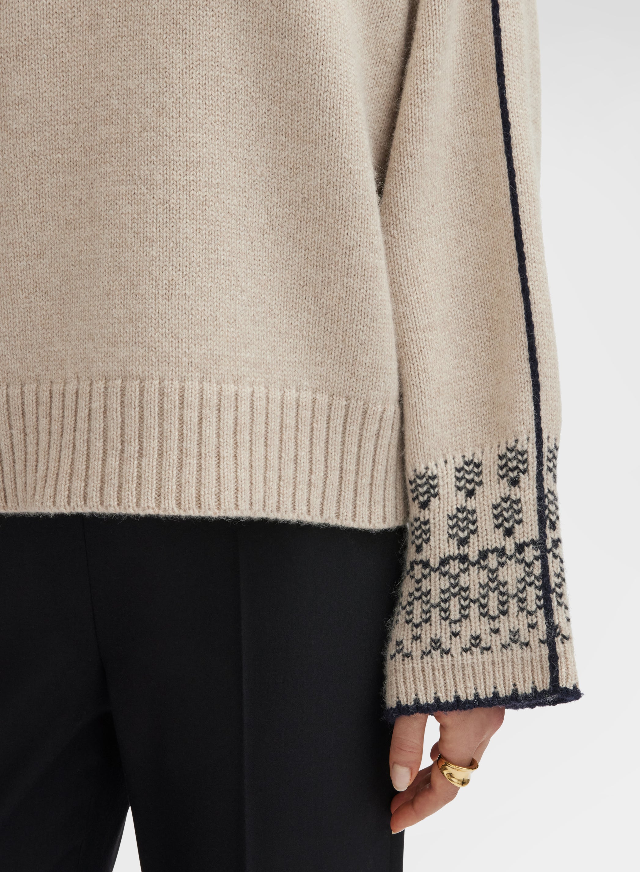 LONG SLEEVE CREWNECK BLISS CASH JACQUARD CHANTILLY